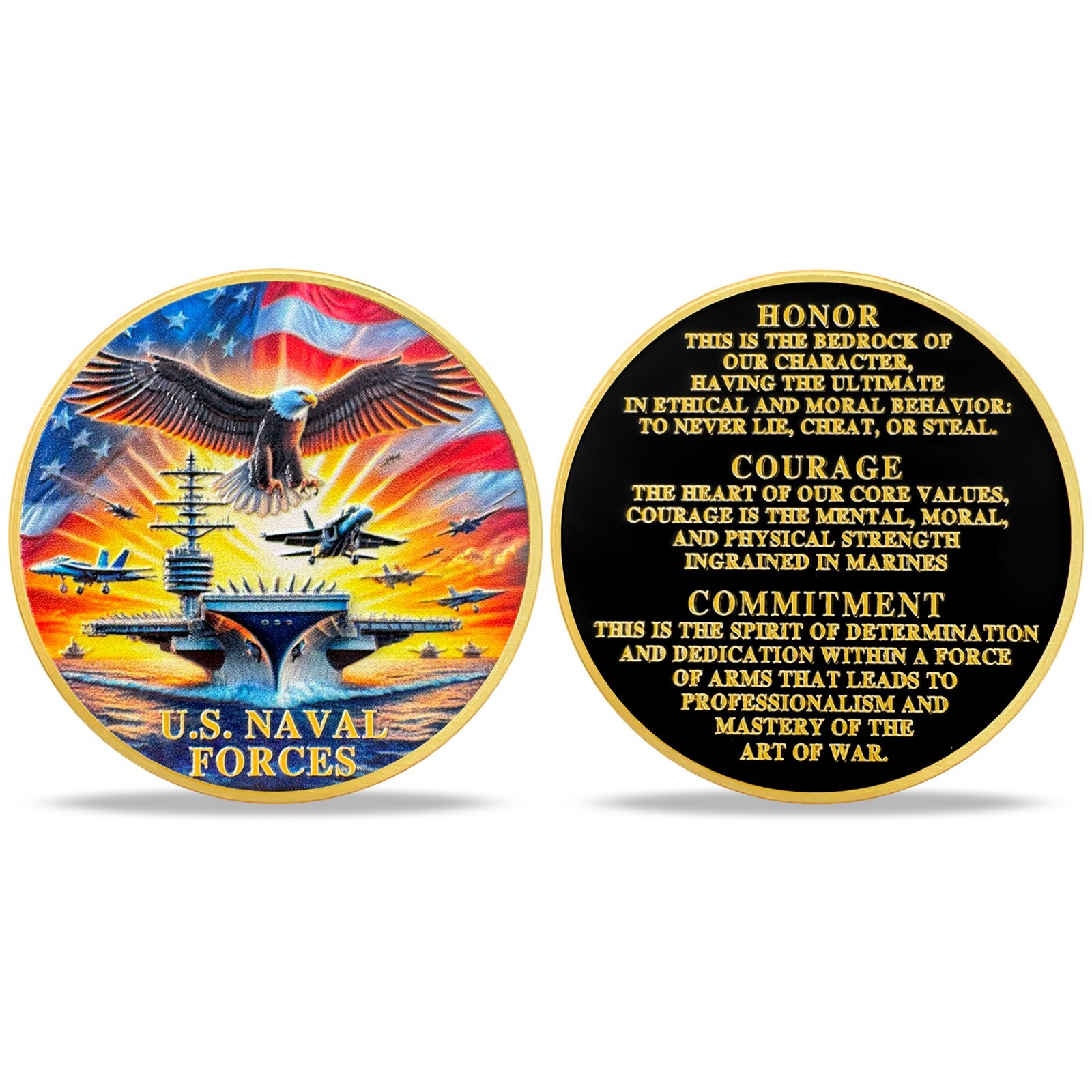 U.S. Naval Special Forces Challenge Coin - Sailor's Creed Values - Veterans Coin