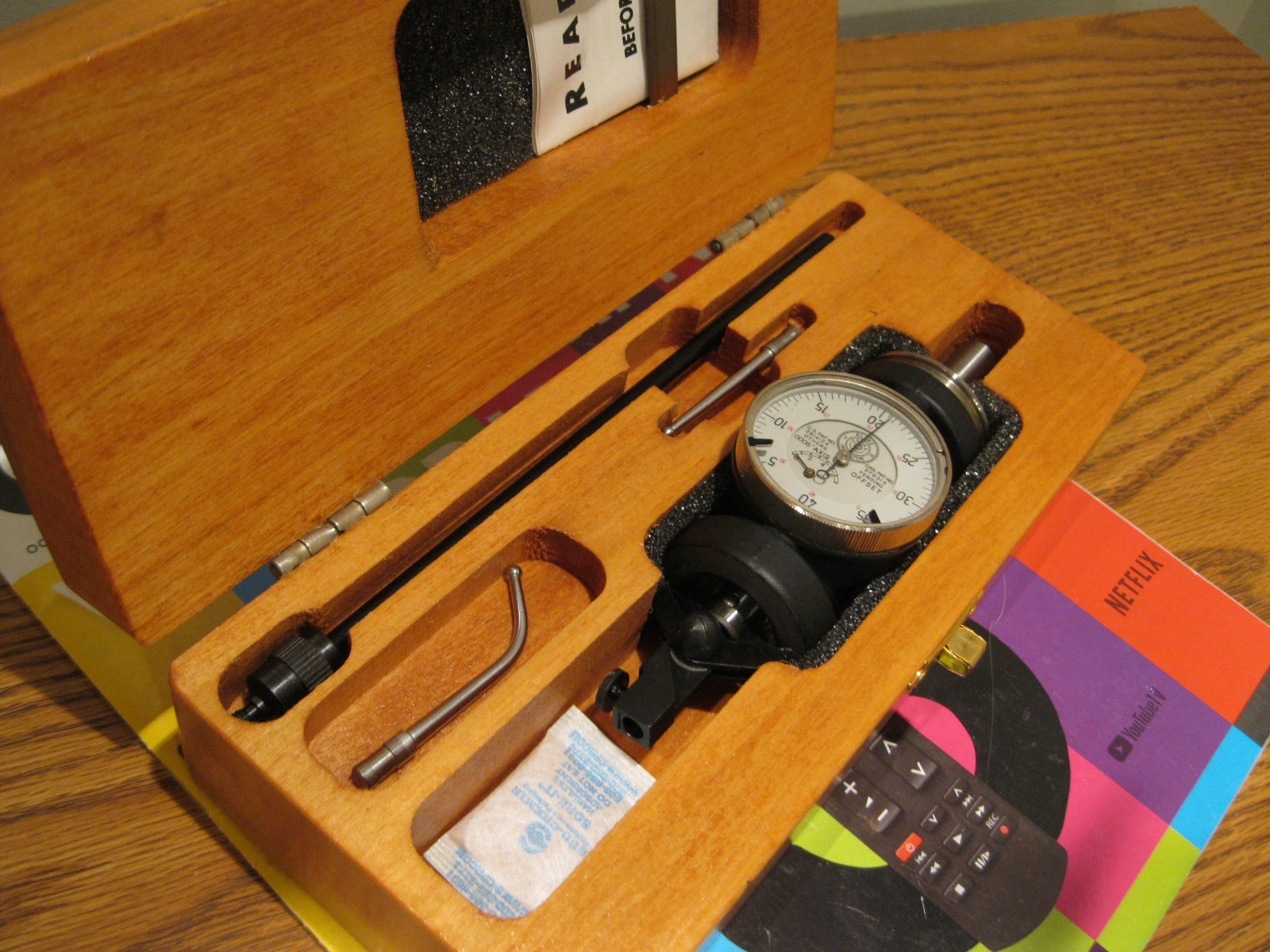 Blake Co-Ax indicator set with wood case .0005 Machinist Tools