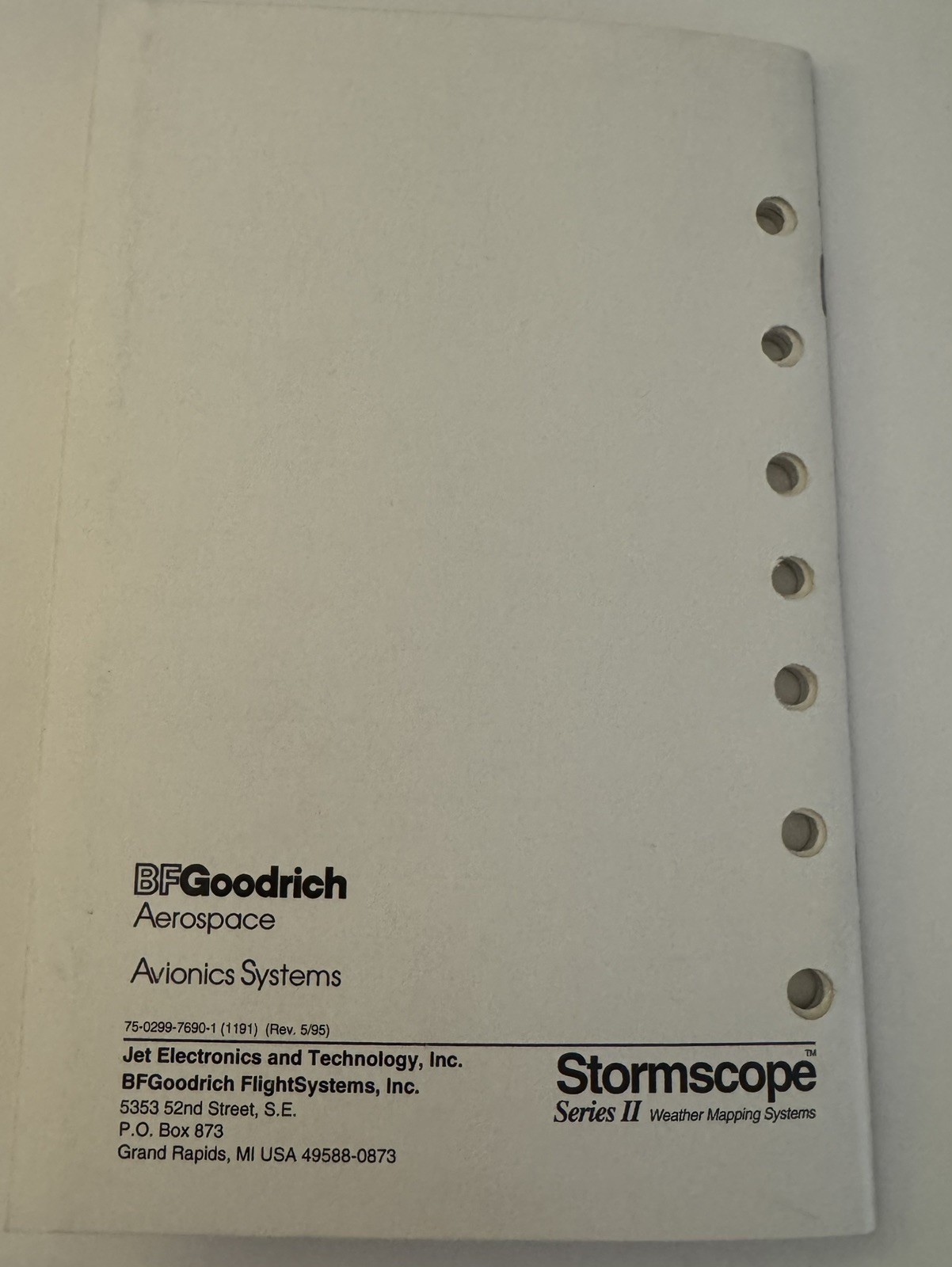 BF Goodrich Stormscope Series II Pilot's Handbook