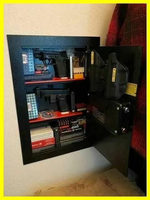 Safe Digital Wall Mounted Gun Security System Dual Lock Box Home Safe Security