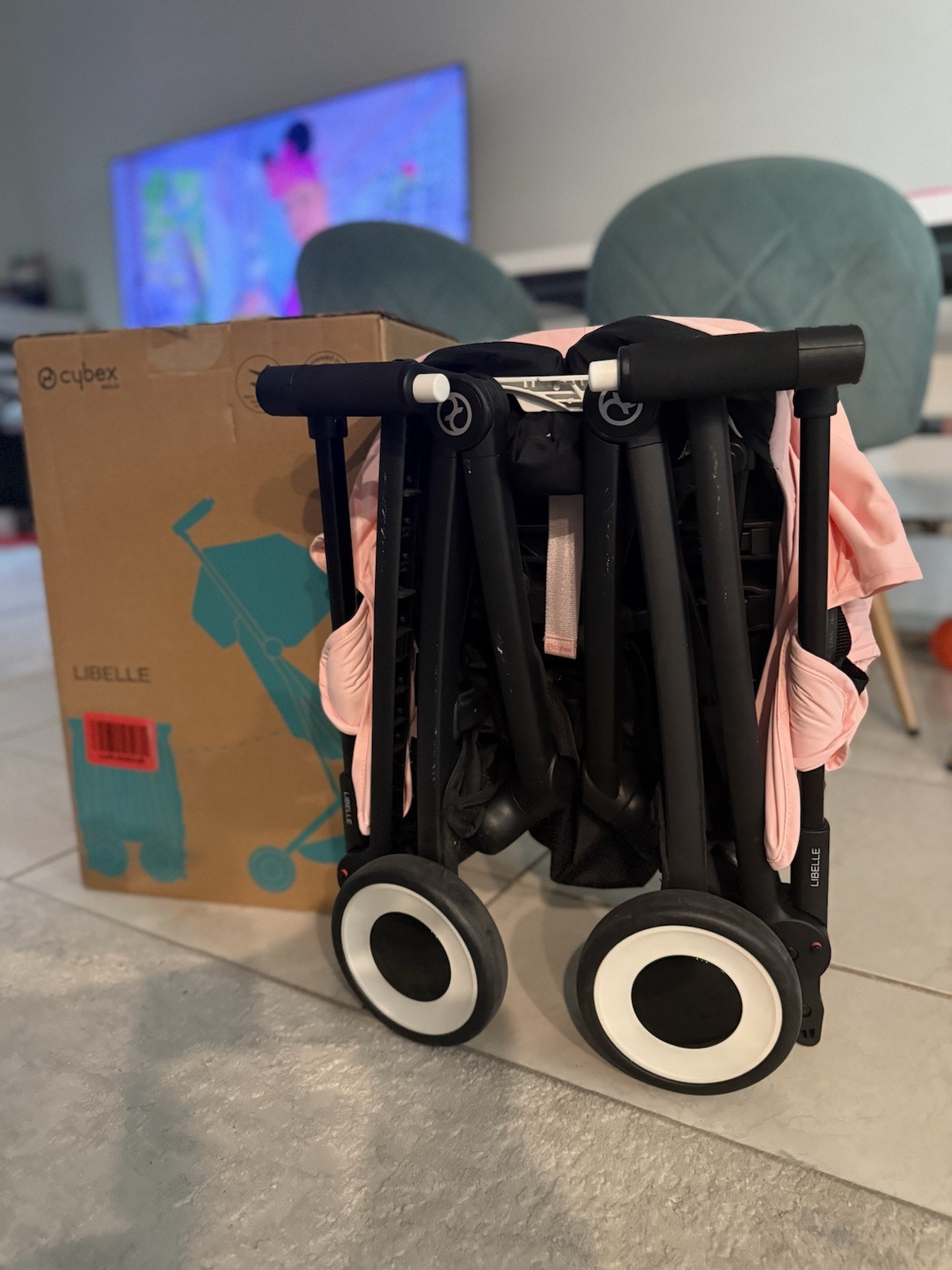 Cybex Gold Libelle Single Stroller Pink/Black, Folding Canopy