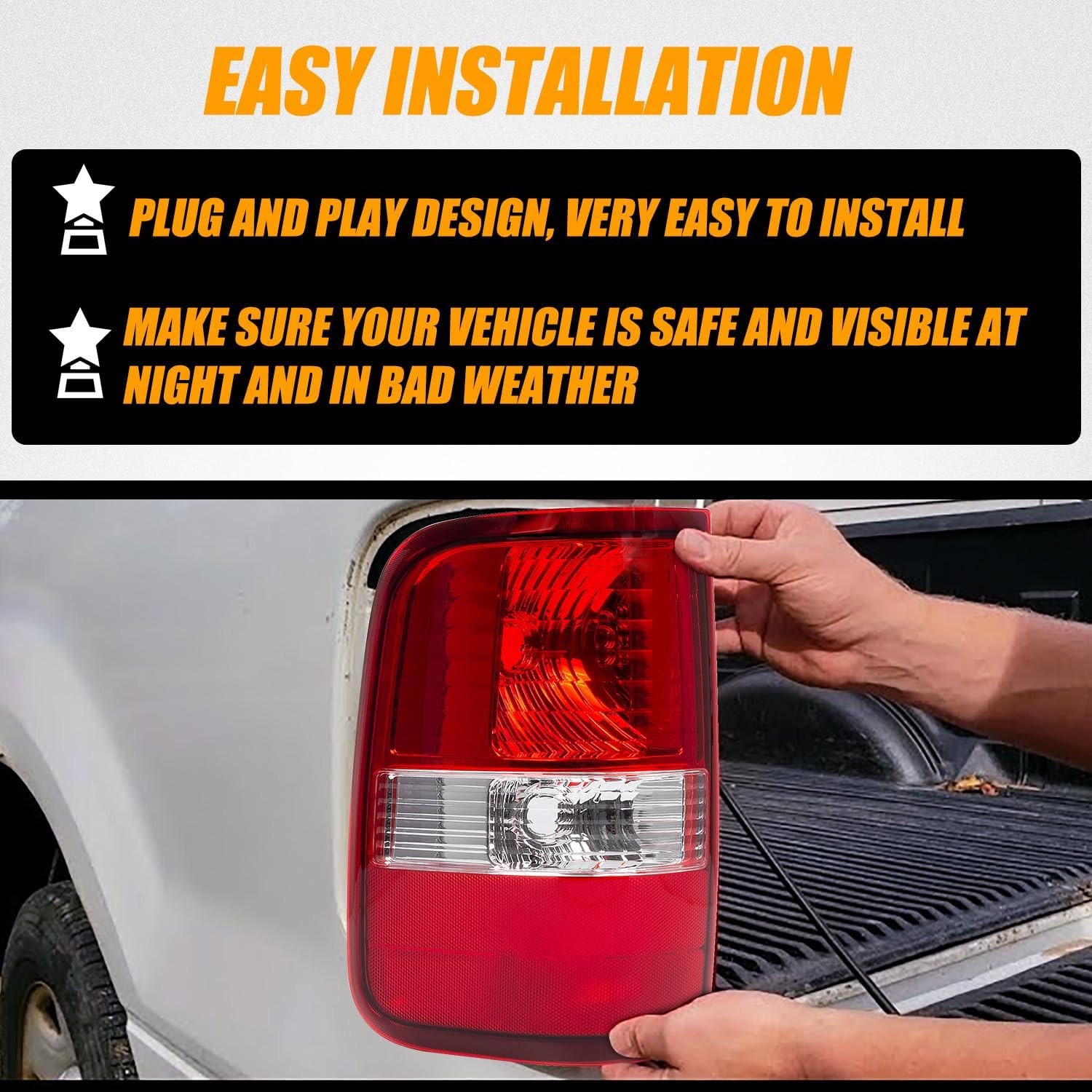 2004-08 F-150 Left Driver Side Tail Light–Compatible Replacement
