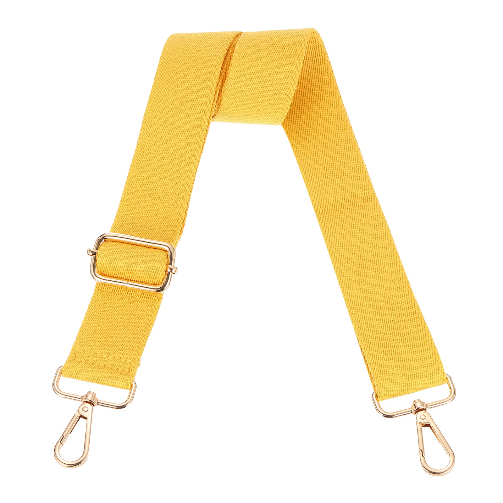 3.8cm Wide Shoulder Strap, Ginger Yellow, Light Gold Pull Core Buckle