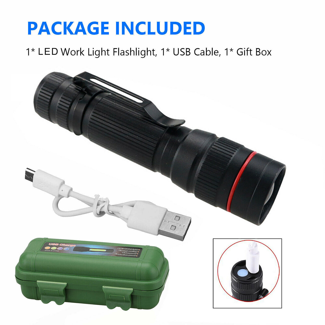 Super Bright 99000000LM LED Flashlight High Powered Torch USB Rechargeable Lamp