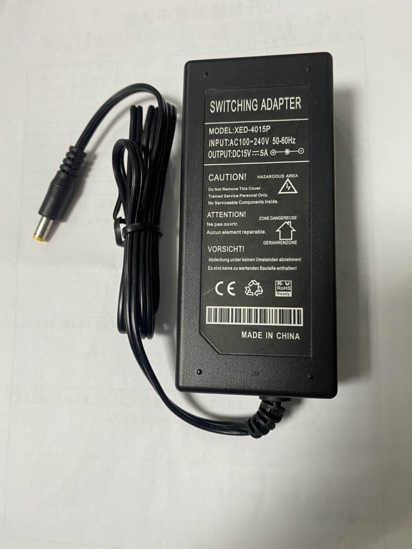 Switching Adapter For XED-4015P 15V 5A Power Supply 5.5*2.1