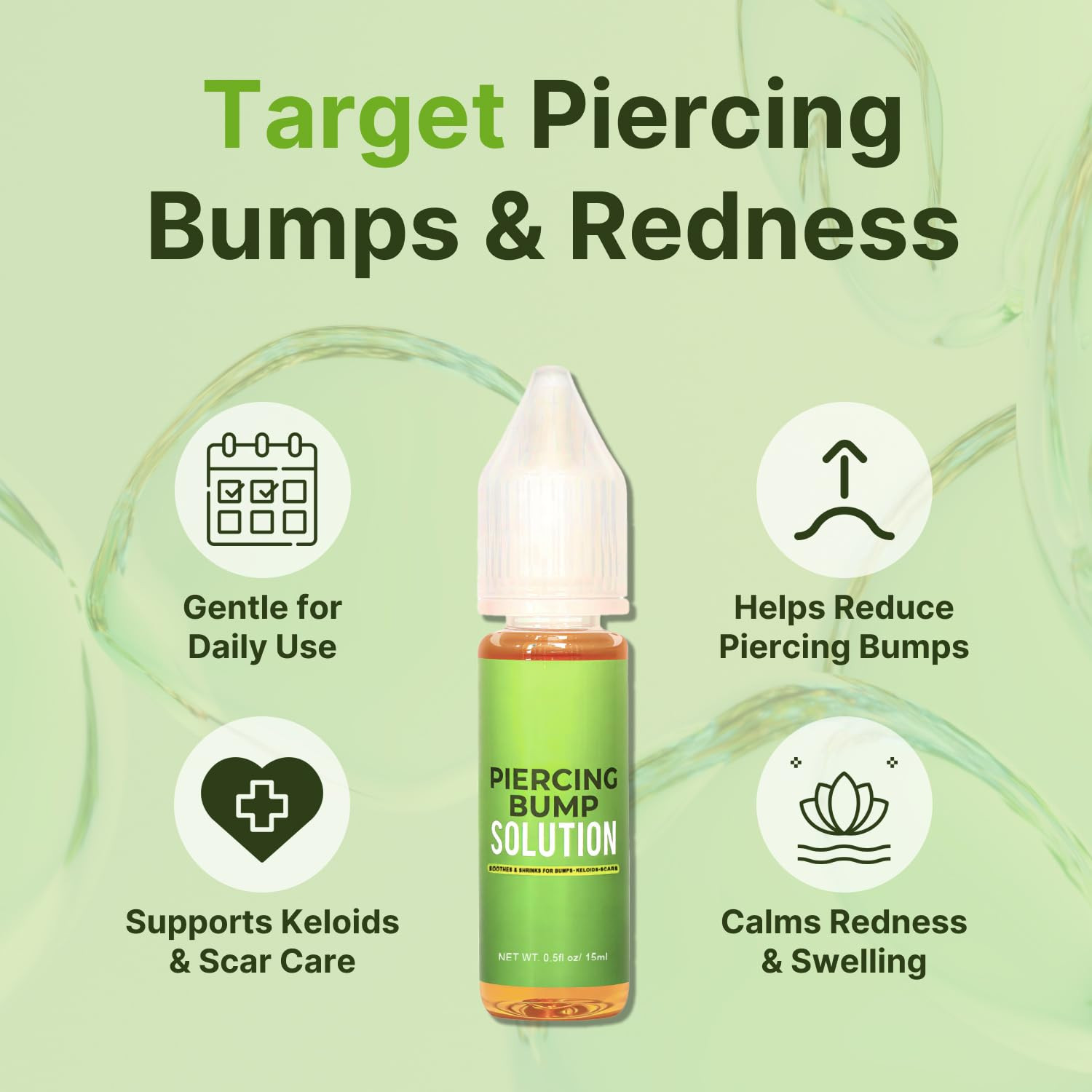 Tobcharm Piercing Bump Solution – Piercing Bump for Ear, Nose & Body – Soothes K