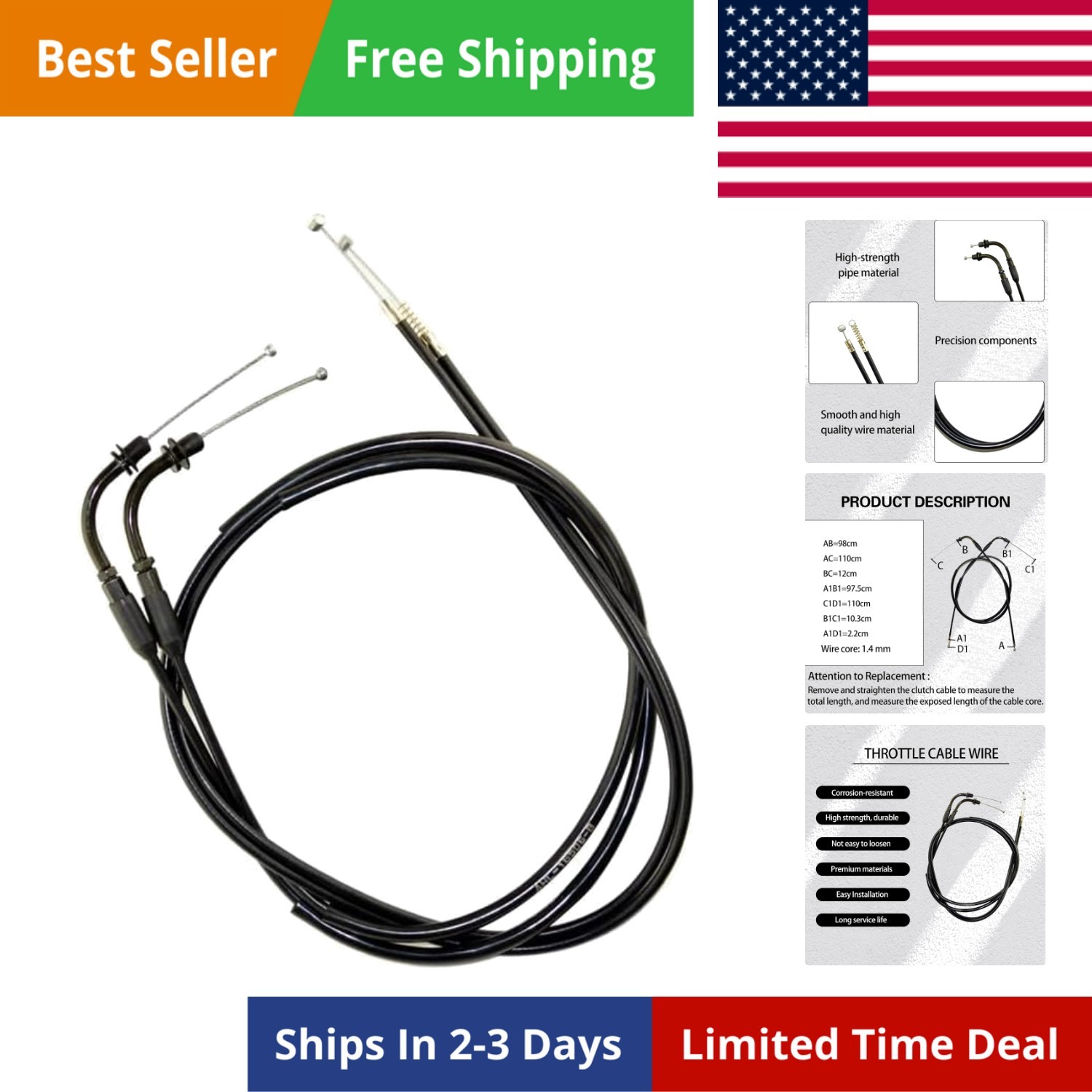 Throttle Cable Wire for Harley Sportster XL883 XL1200 Sportster 1200 883 Cust...
