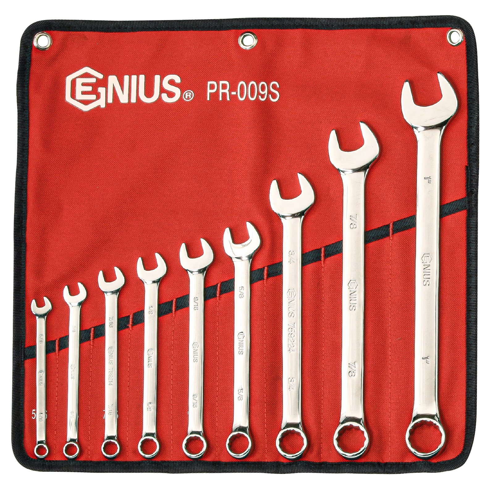 Genius Tools 9 Piece SAE Combination Wrench Set (Mirror Finish) - PR-009S