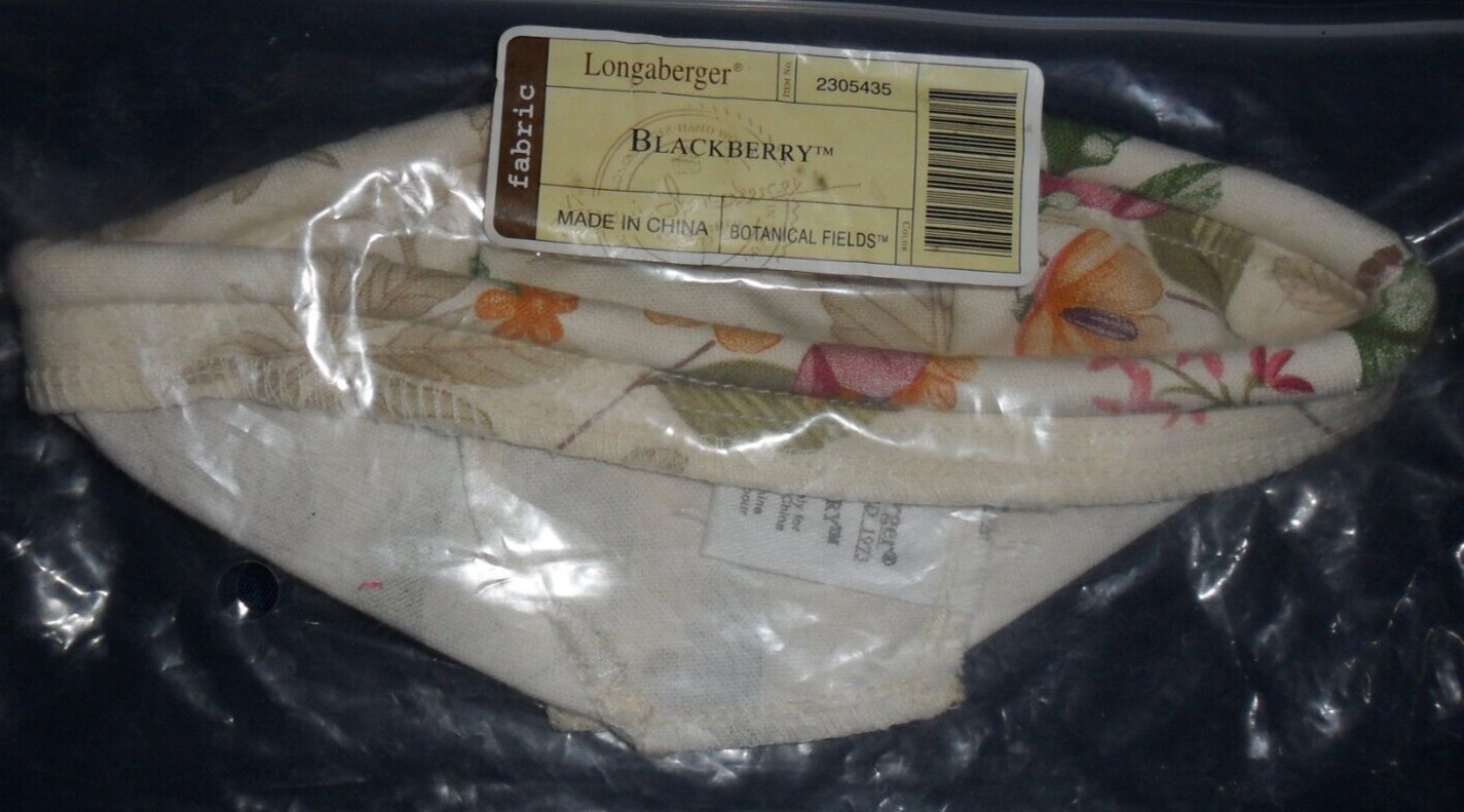 Longaberger Blackberry Basket Fabric Liner in Botanical Fields #2305435 NEW