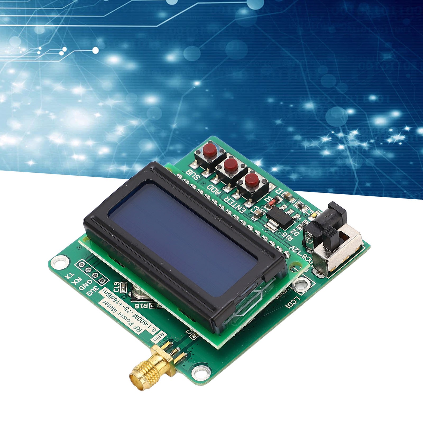 RF Power Meter Digital Display Settable Power Attenuation Logarithmic Detector ˇ