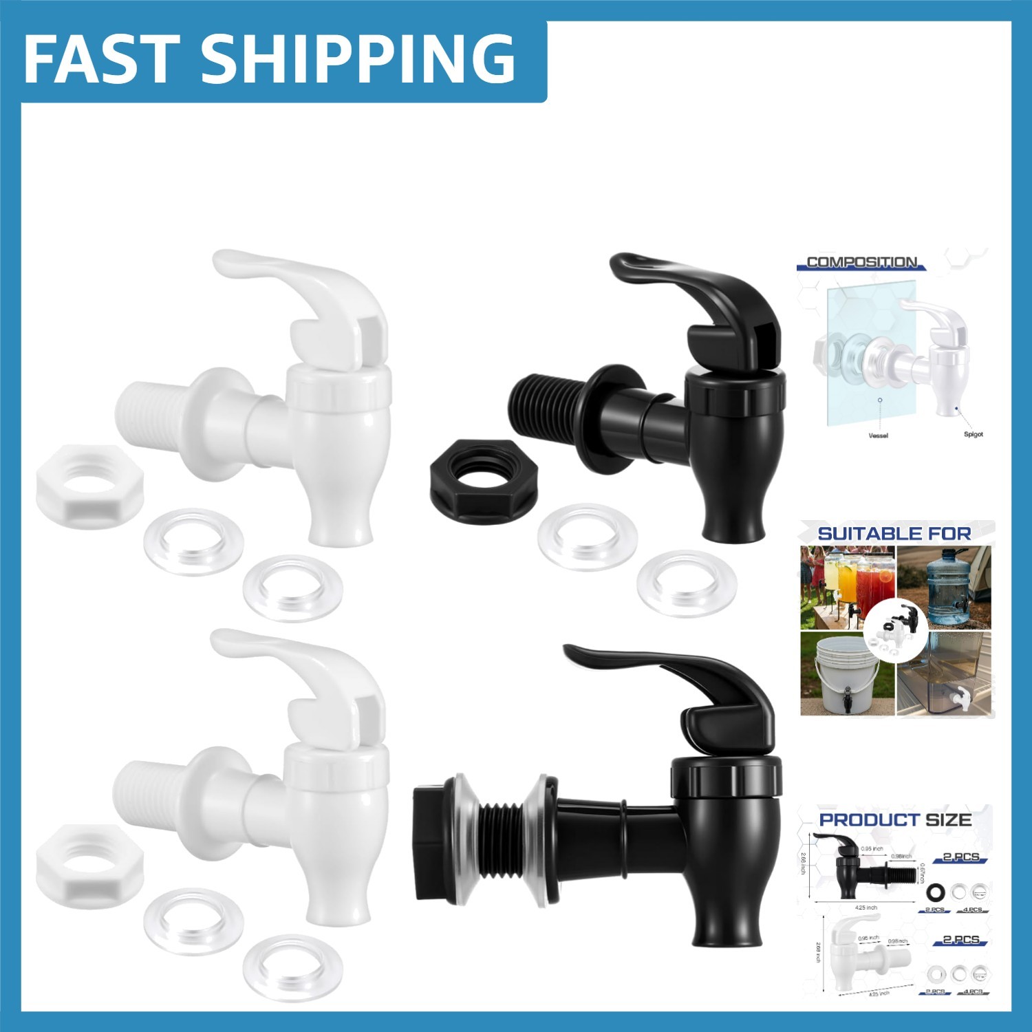 Multi-Compatible BPA-Free Faucet Spout Set for Easy Outdoor Watering Solutions