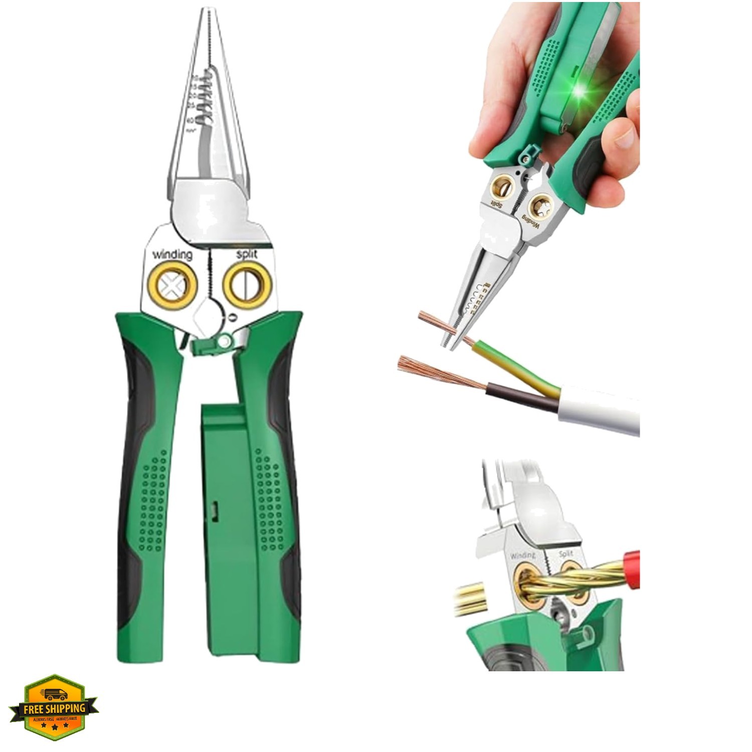 8 In 1 Wire Strippers with Voltage Tester, Cable Strippers/Cutters with Plier