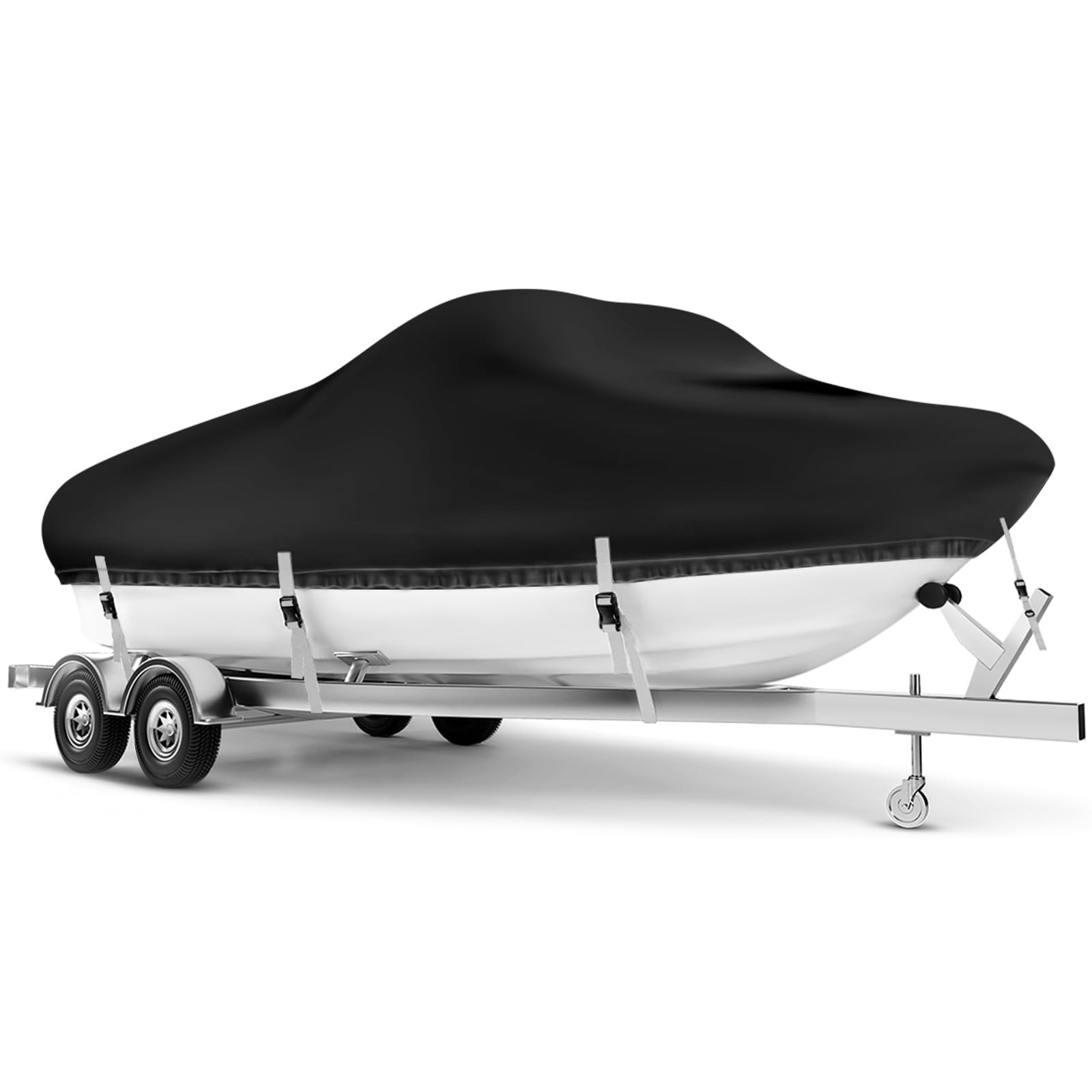 Boat Cover 17-19 ft, Waterproof 17'-19' Length, Beam Width 115'', Black-Gray