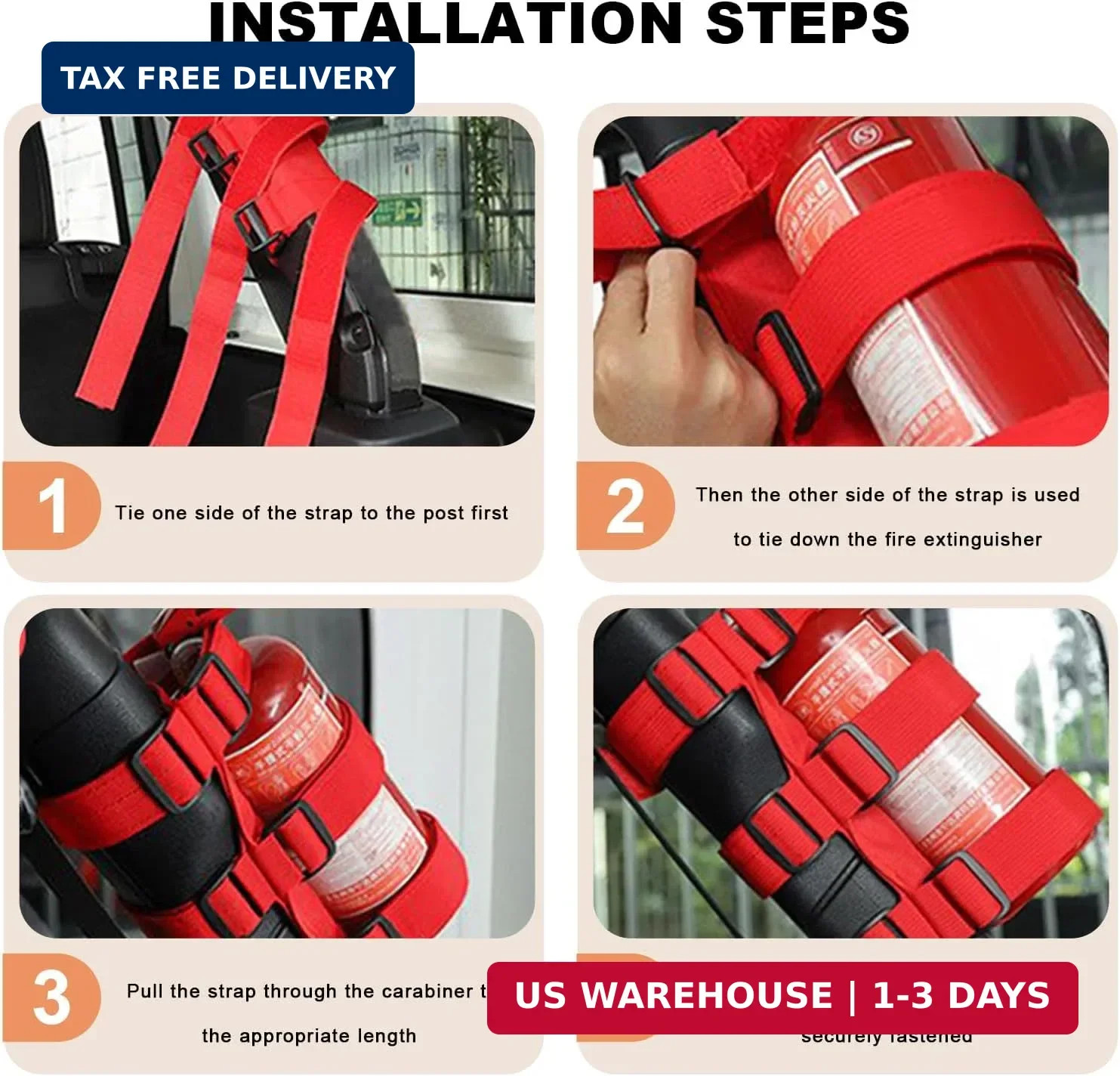 Fire Extinguisher Holder Adjustable Roll Bar Mount Bracket for Car Truck