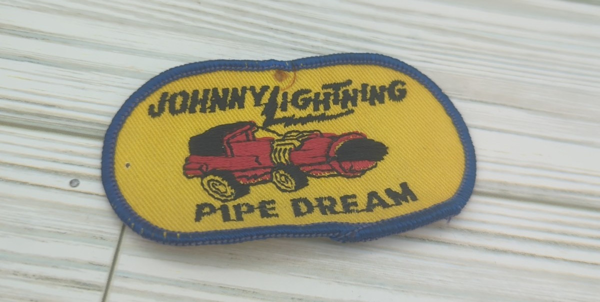Vintage Rally Patch JOHNNY LIGHTNING PIPE DREAM Embroidered Twill Patch