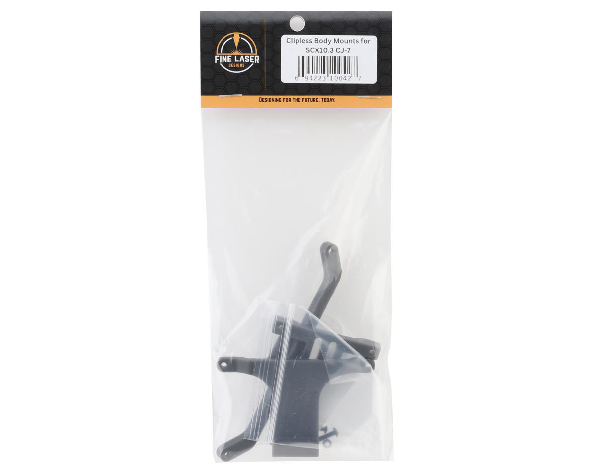 Fine Laser Designs SCX10 III CJ-7 Clipless Body Mount Set [LAS23143]