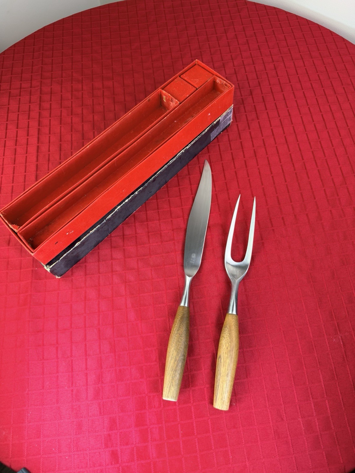 Dansk Fjord Teak Handle Carving Set Jens Quistgaard IHQ Germany MCM 2pc