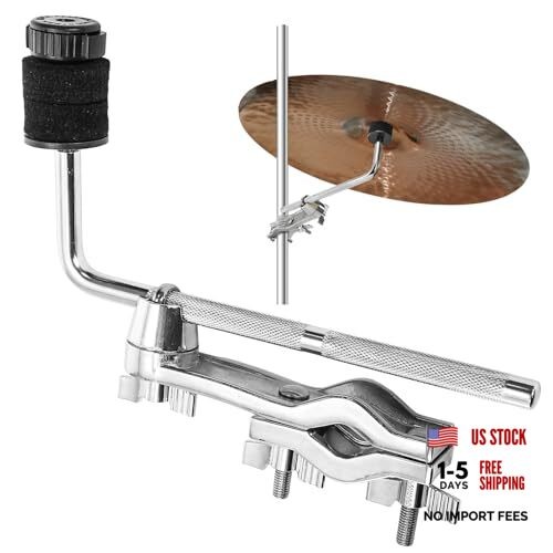 Drum Set Mounting Clamp, 9.1 inch / 23cm Cymbal Boom Arm with Clamp Holder