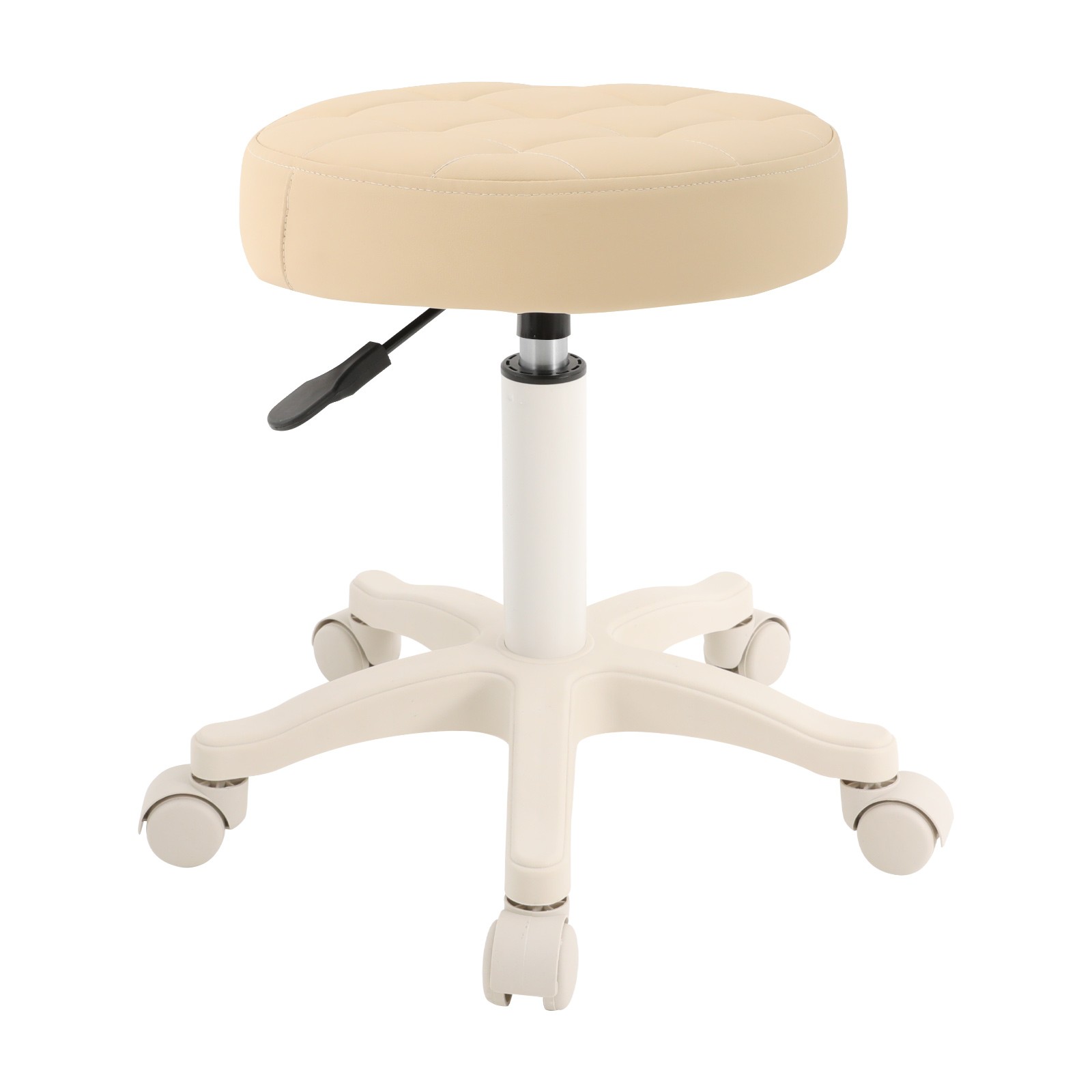 Round Rolling Stool Swivel Stool with Wheels Height Adjustable Bar Stool 250 lbs