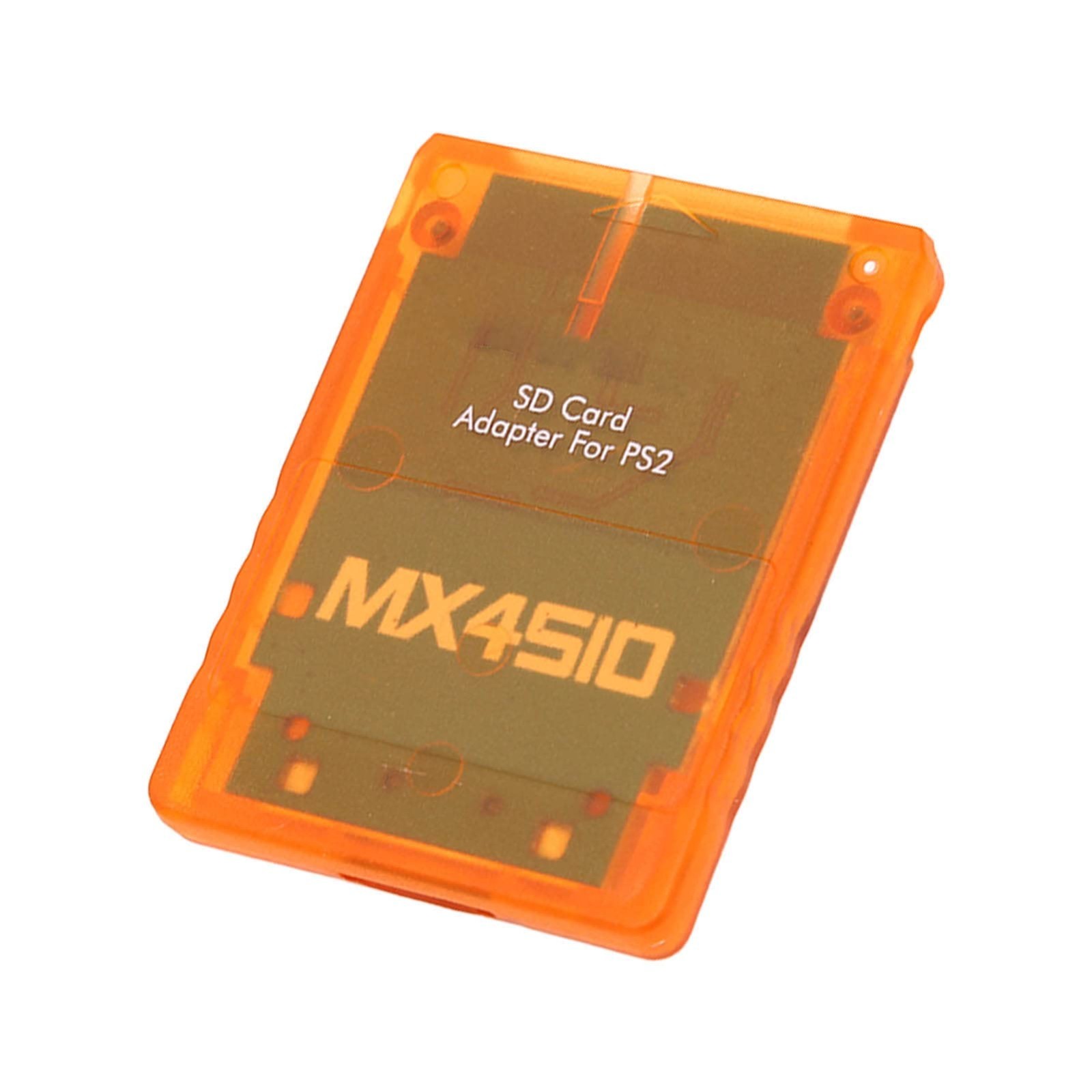 SD Card Adapter for PS2 - Memory Card Expansion, SIO Replacement Reader, Orange