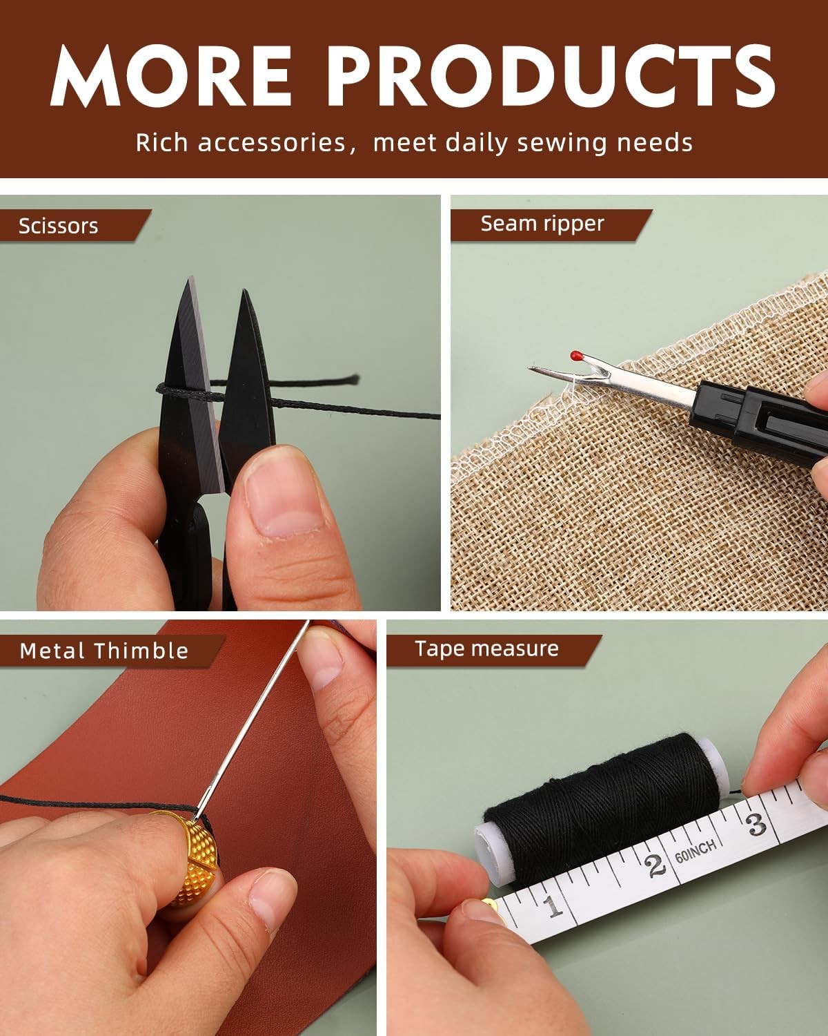 BAGERLA Heavy Duty Sewing Kit, 48pcs Needle and Thread Kit with Upholstery...