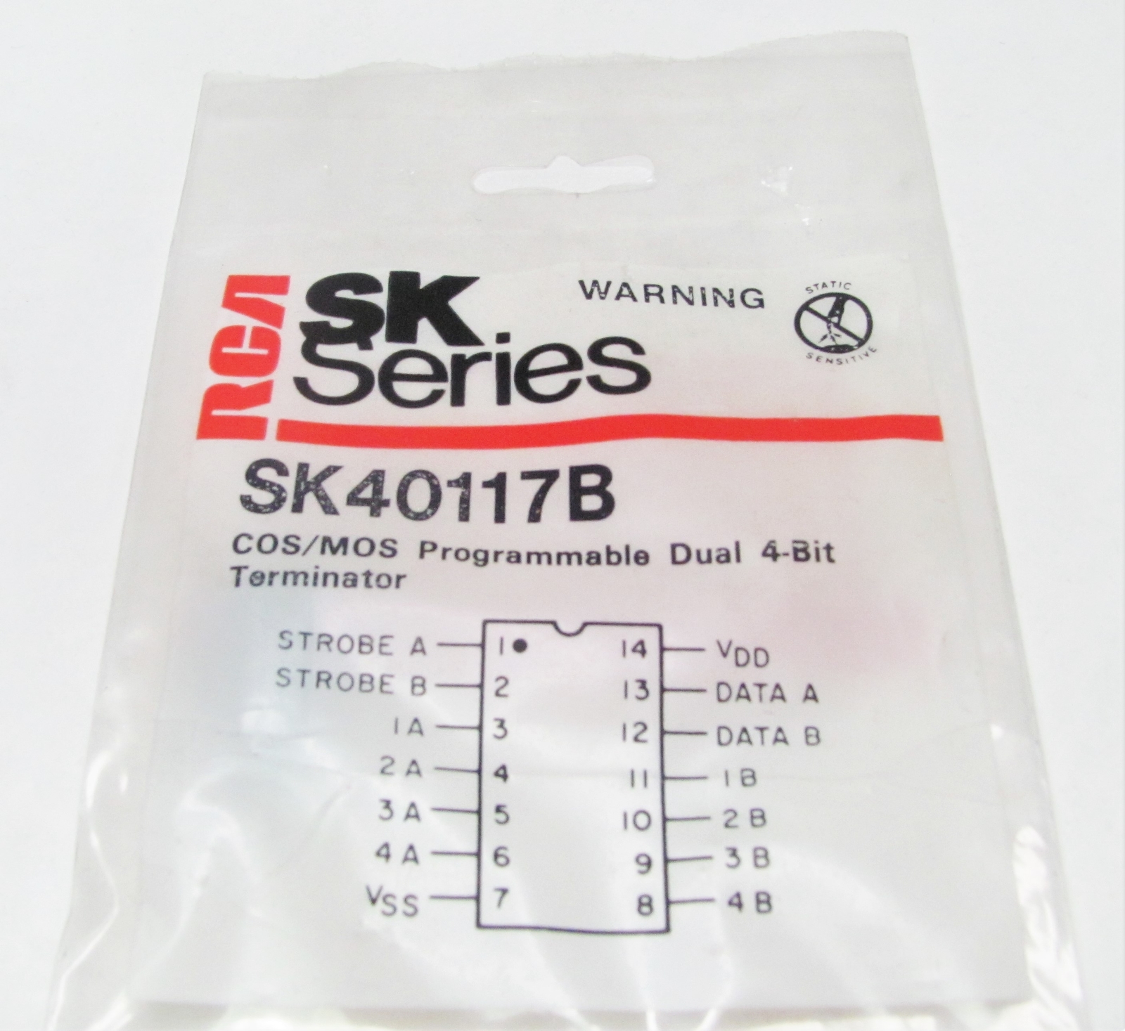RCA SK40117B - Programmable Dual 4-Bit Terminator - 14-Pin DIP IC, NOS