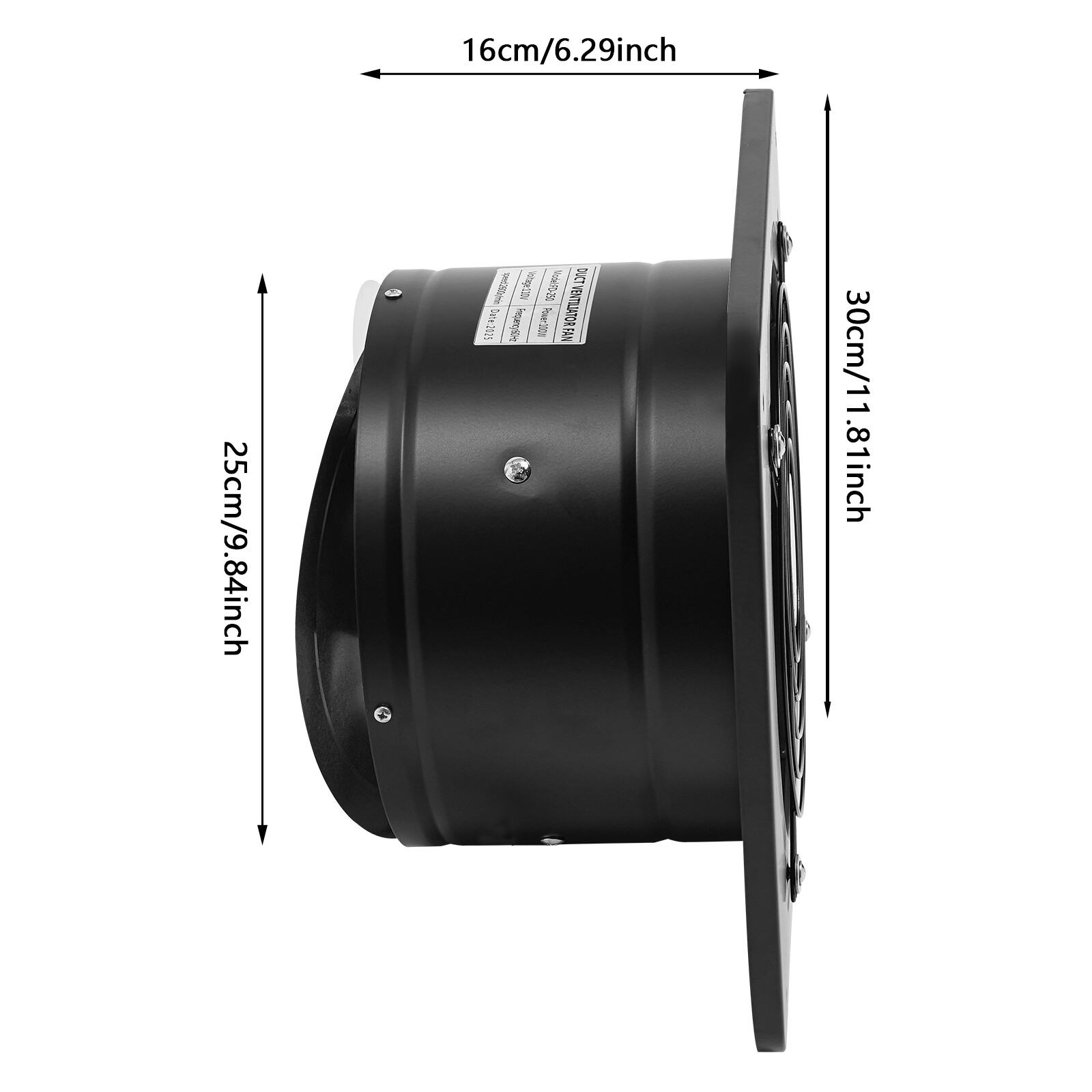 10 Inch Exhaust Fan Wall-mounted Ventilation Fan Exhaust Fan 1260m³/h/741CFM