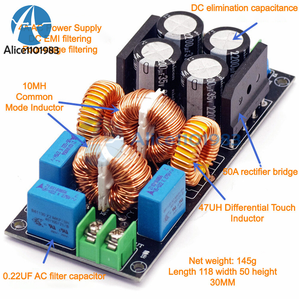 4A/10A/20A Power Filter EMI Module Audio Amplifier High Frequency Filter Board