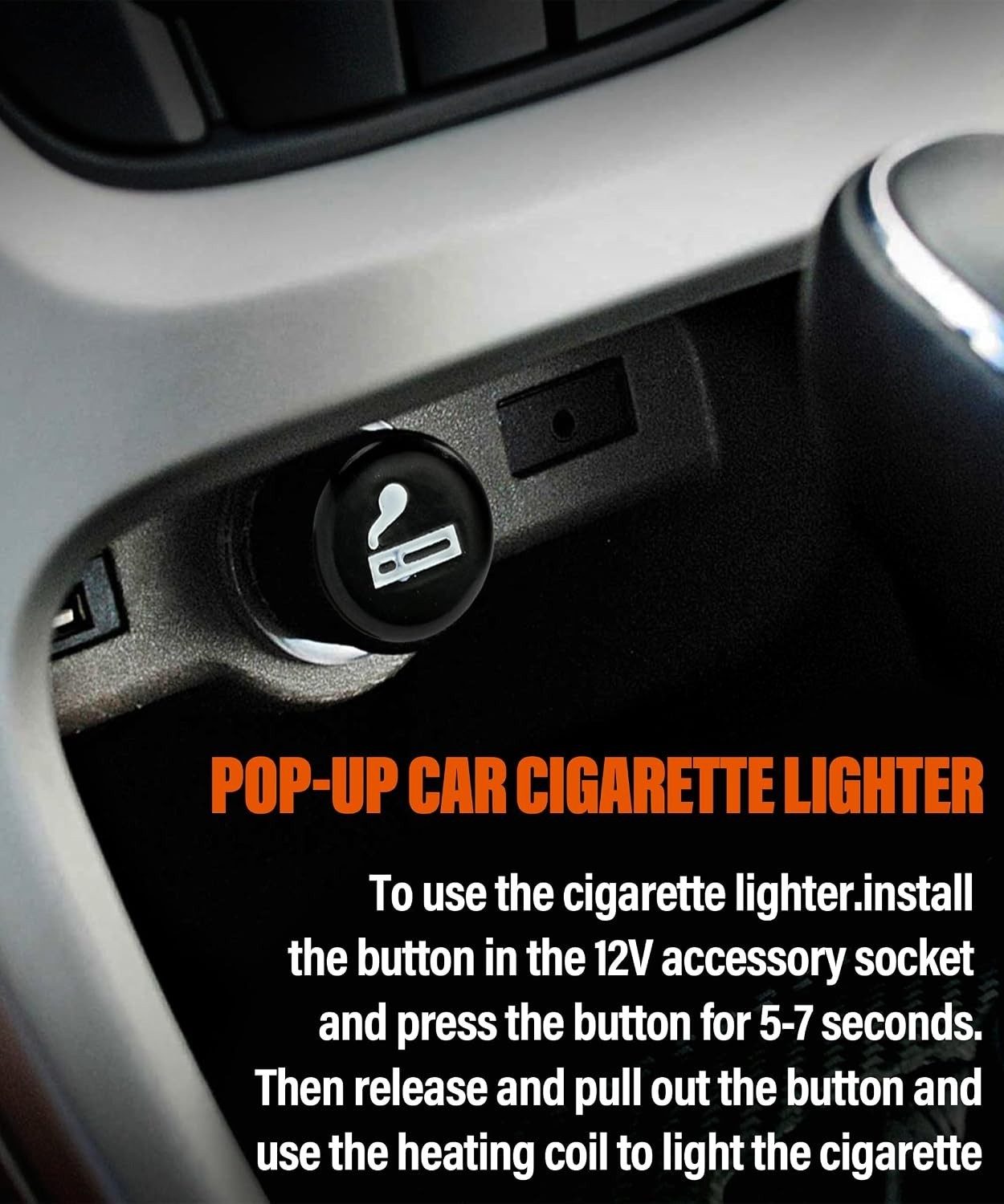 Pop-Out Car Cigarette Lighter 12V Plug Replacement Auto Accessory Fits Most V...
