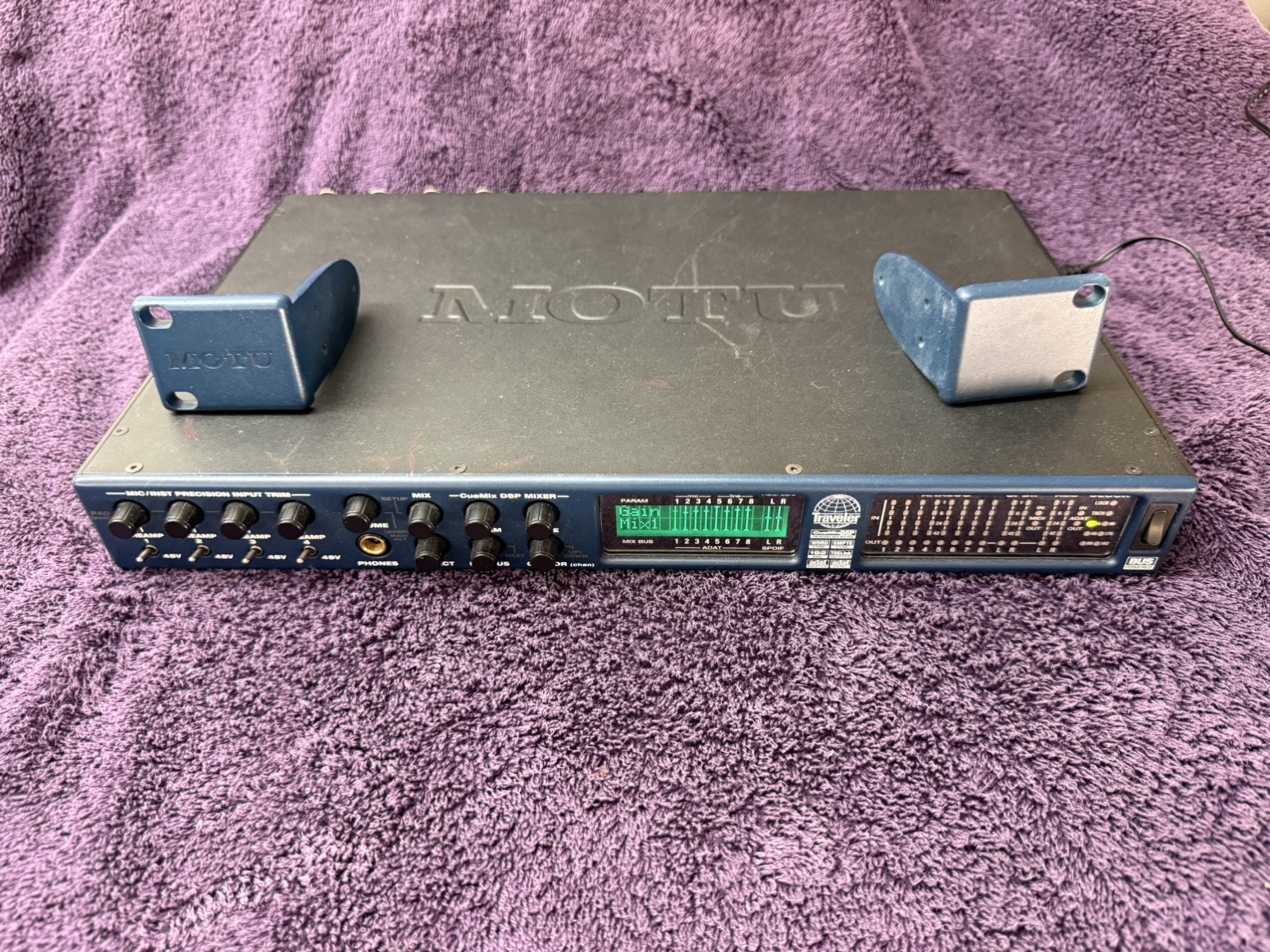 MOTU Traveler FireWire Interface With Rack Ears and power supply.