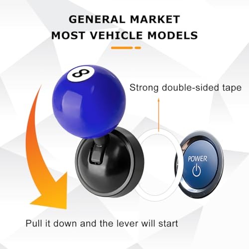 Car Joystick Push Start Button Cover, Vehicle Engine Start Stop Blue/Black
