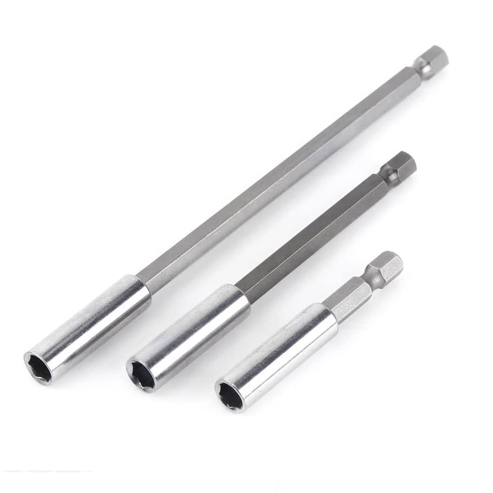 3 Pack Magnetic Drill Bit Fixator Extension 1/4" Hexagonal Shank Quick Release