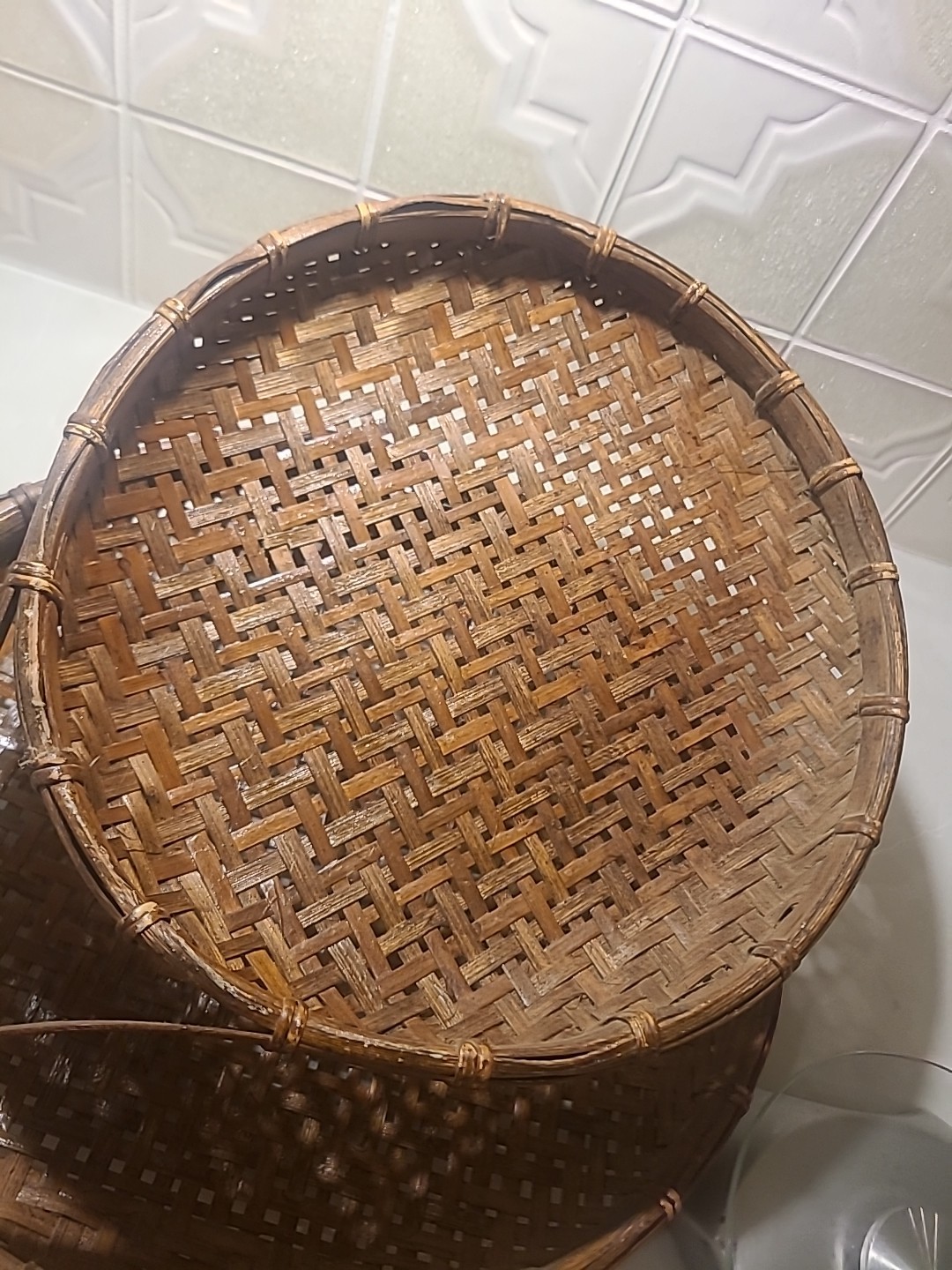 3 Pcs Wicker Nesting Wicker Baskets 14" 12" 10"