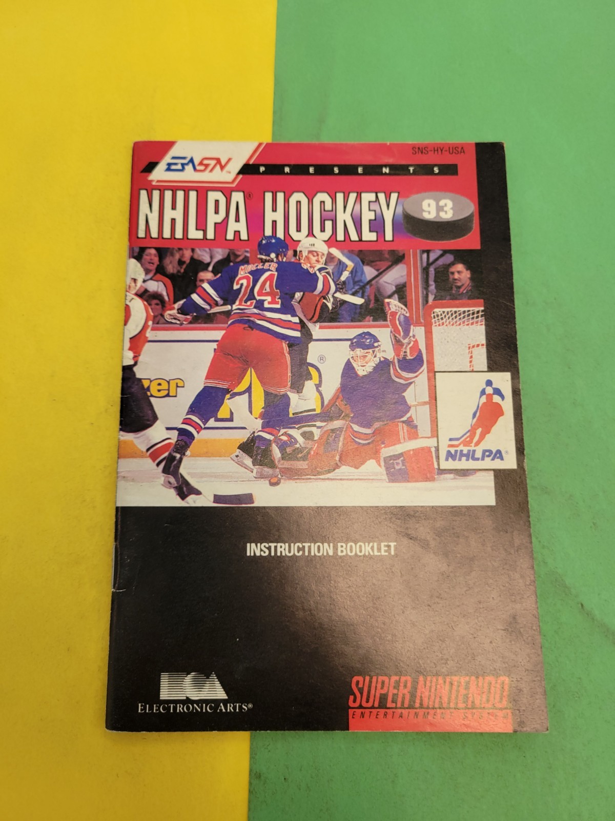 NHLPA Hockey 1993 SNES Instruction Booklet Electronic Arts