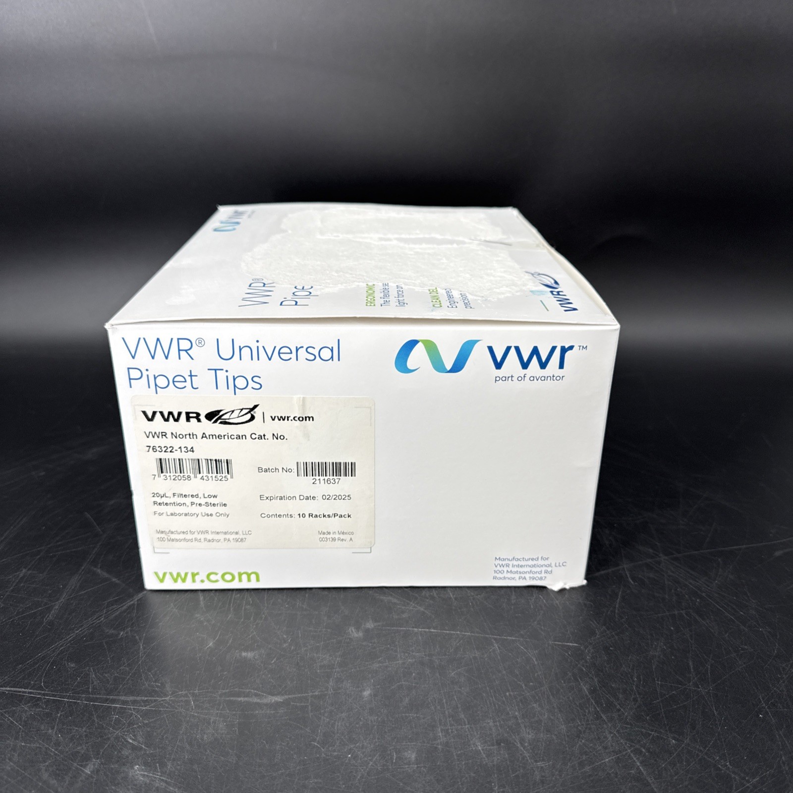 (New, Sealed) VWR 20uL Universal Low Retention Pipet Tips 96/Rack 76322-134