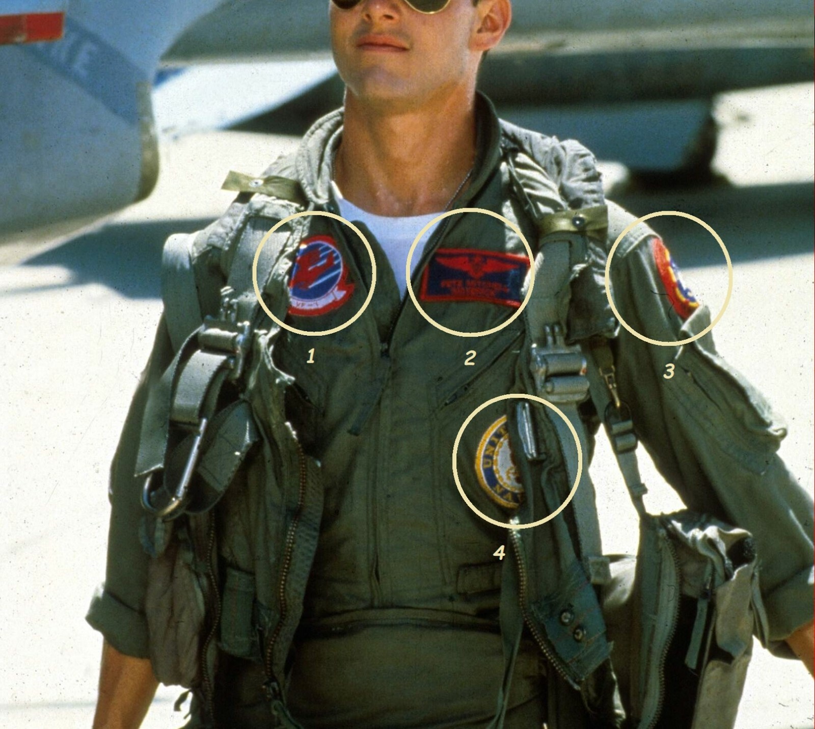 FANCY DRESS PARTY TOP GUN Movie PROP Maverick FLIGHT SUIT INSIGNIA 4 PATCH SET