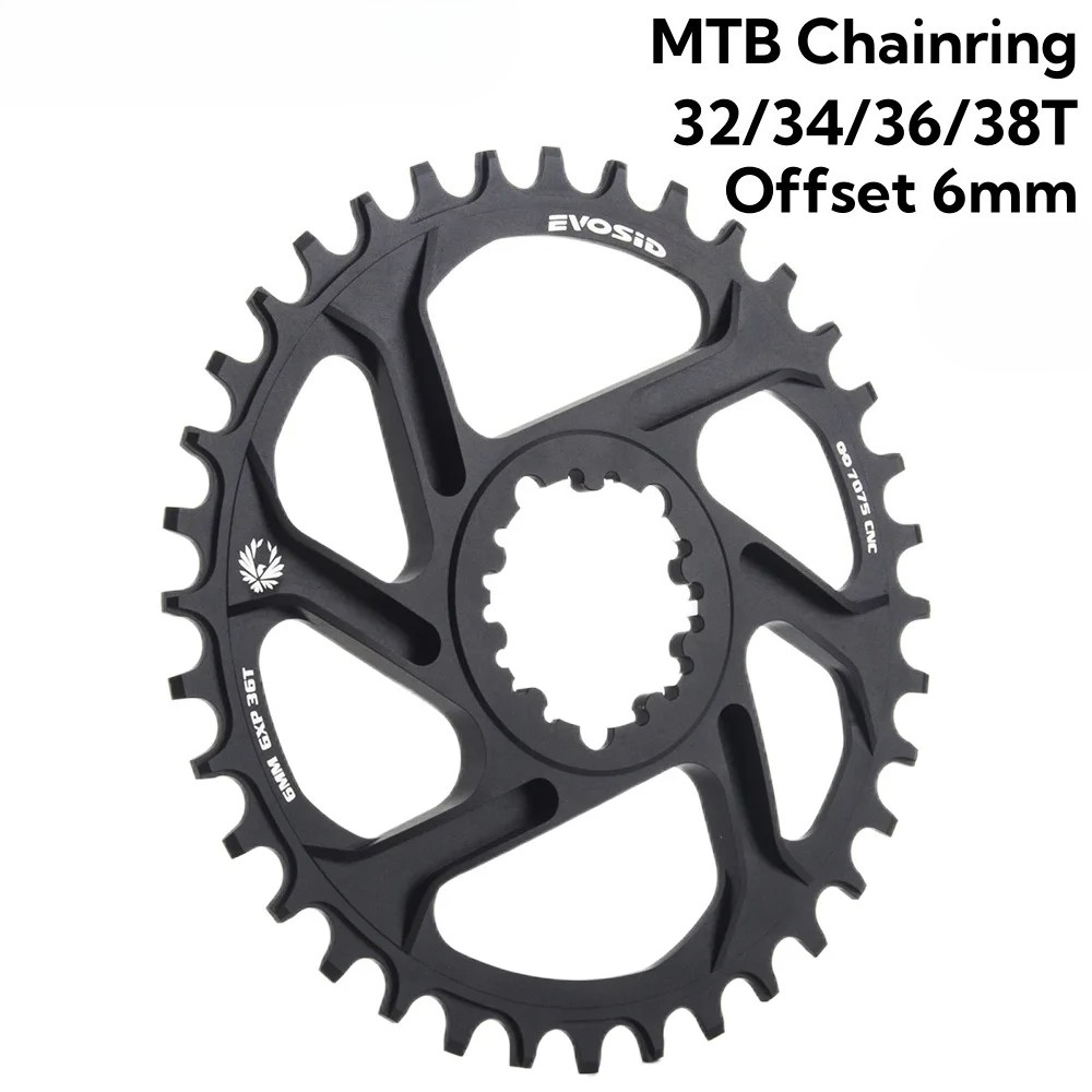 Mountain Bike Chainring 3-nail Offset 6mm Chainwheel 32/34/36/38T for 8-11Speed