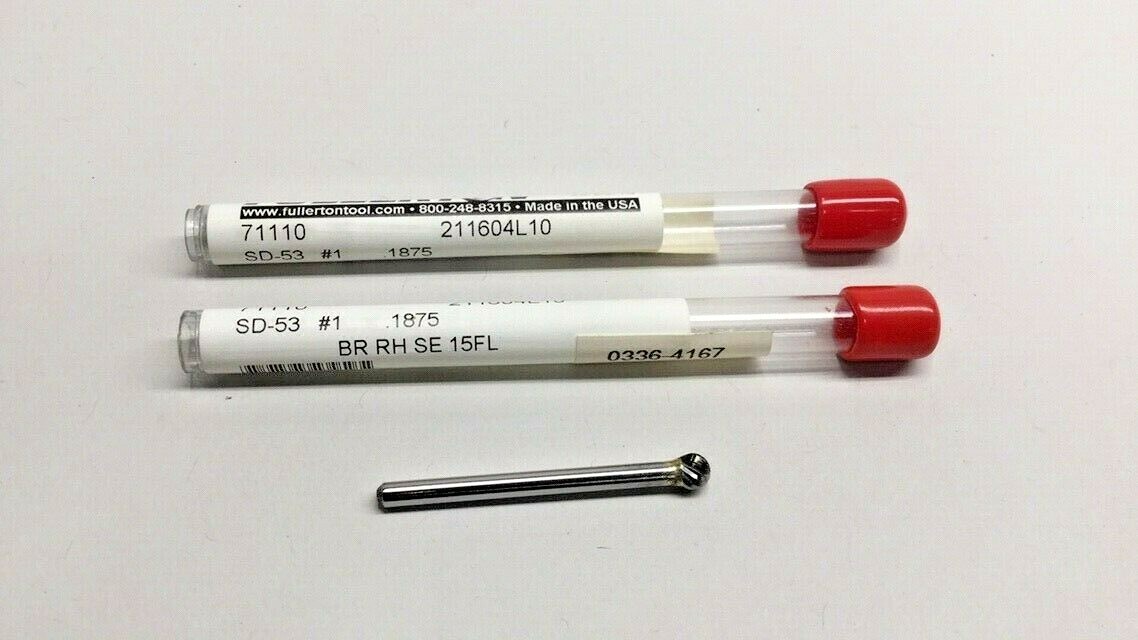 Fullerton Tool 71110 Single Cut Burr 3/16" Dia x 1/8" (Pack of 2) BR-RH-SE-15FL
