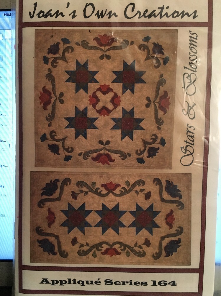 Joan's Own Creations APPLIQUE SERIES 164 Stars & Blossoms Sqre Rect Table runner