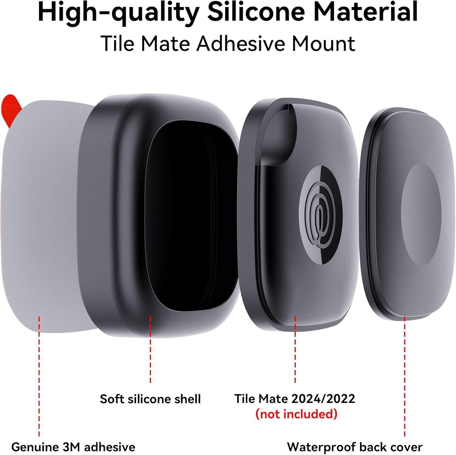 2 Pack for Tile Life360 Mate 2024/2022 Bluetooth Tracker Adhesive Mount, Silicon
