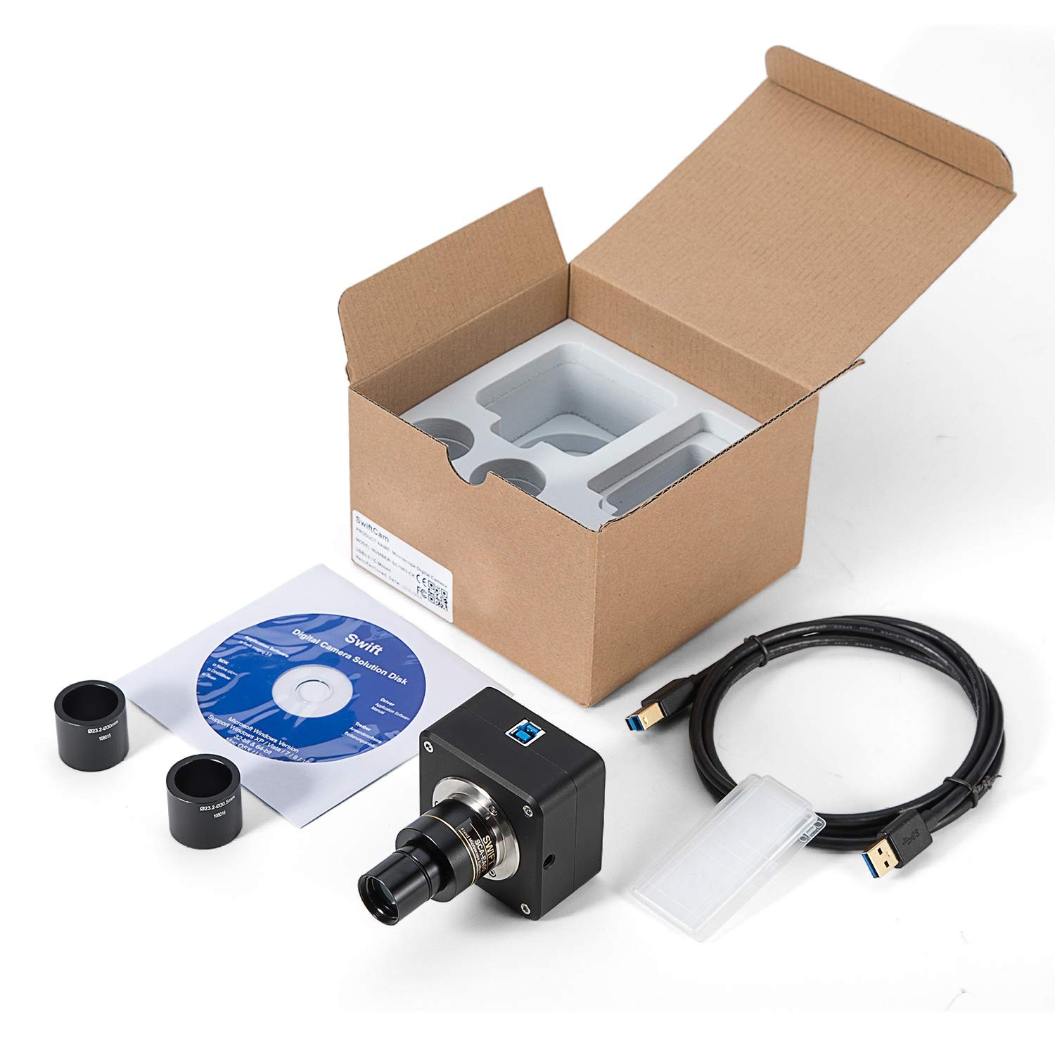 Compound trinocular Microscope, 40X-2500X Digital Lab trinocular Compound LED...