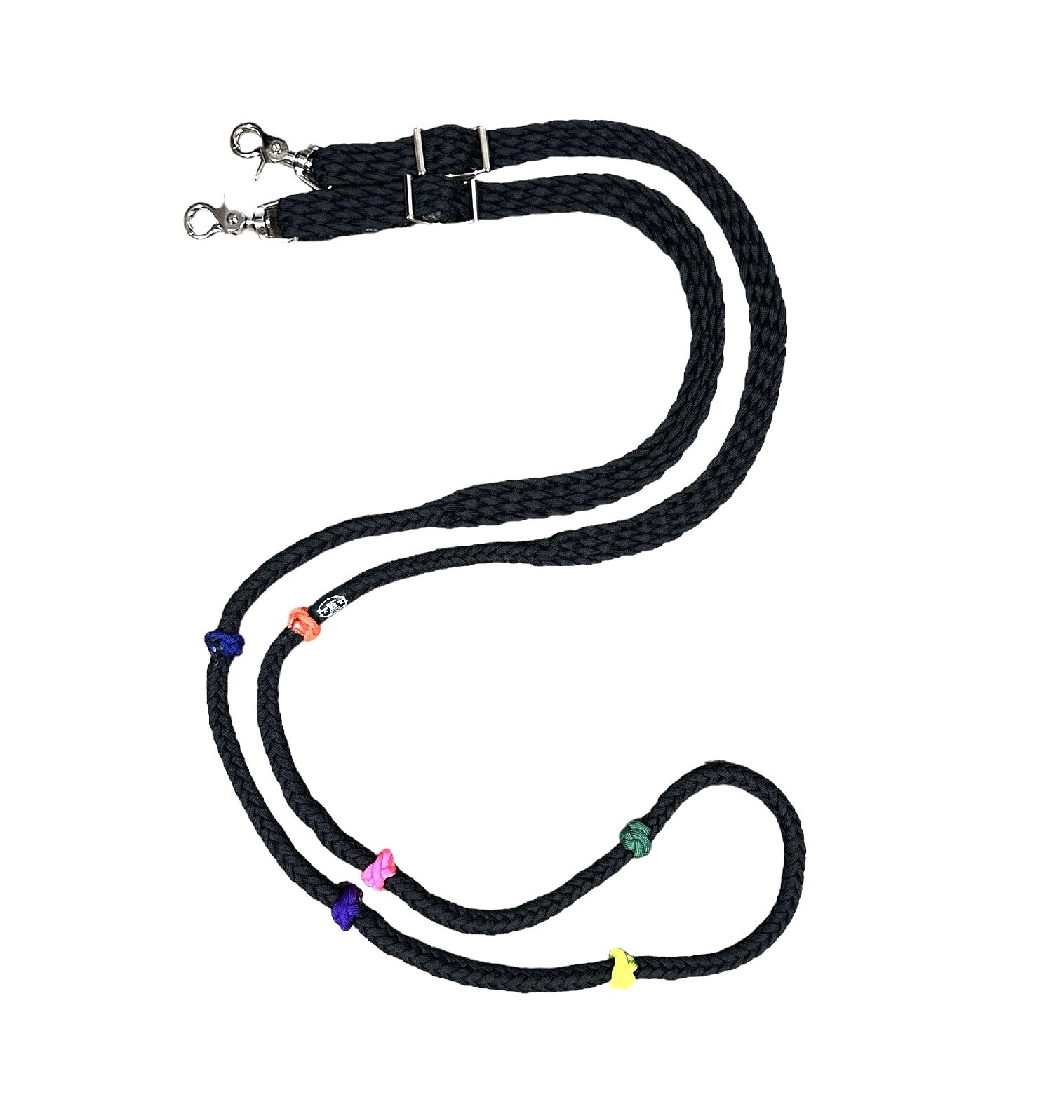 lesson reins with 6 Different colored knots barrel reins training reins