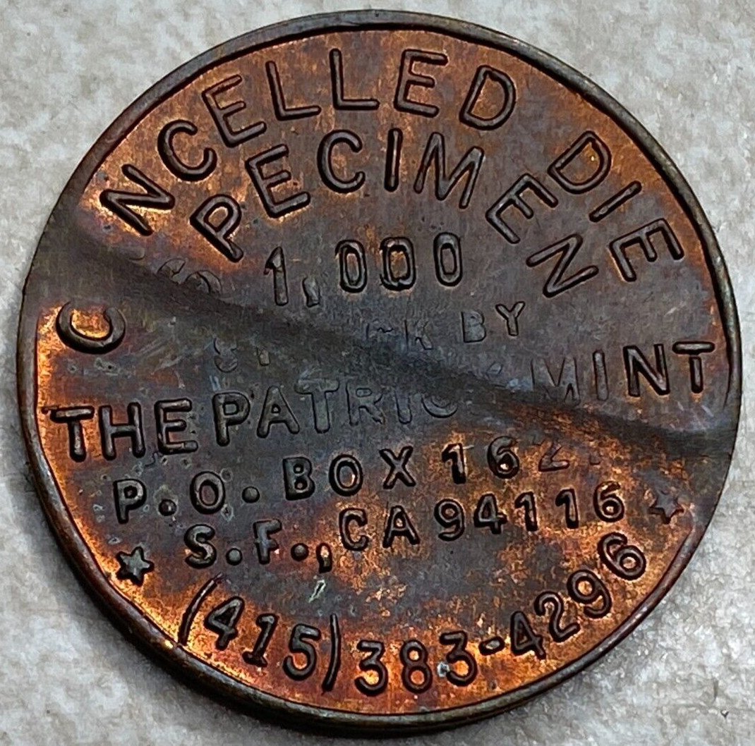 US Bicentennial The Patriot Mint San Francisco Arcade Trade Slot Token T4387