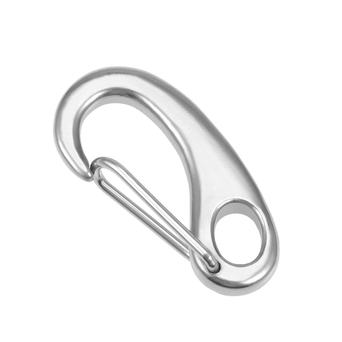Snap Hook 304 Stainless Steel Spring Gate Snap Hook Clip 50mm 1.96" Silver Tone