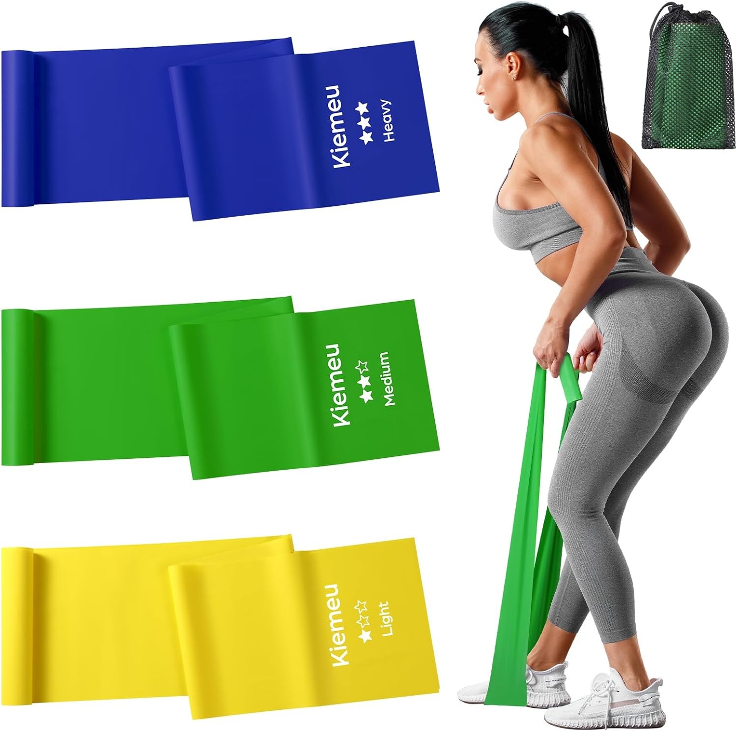 Flat Resistance Bands for Physical Therapy and Rehab, Pilates, Yoga, Latex