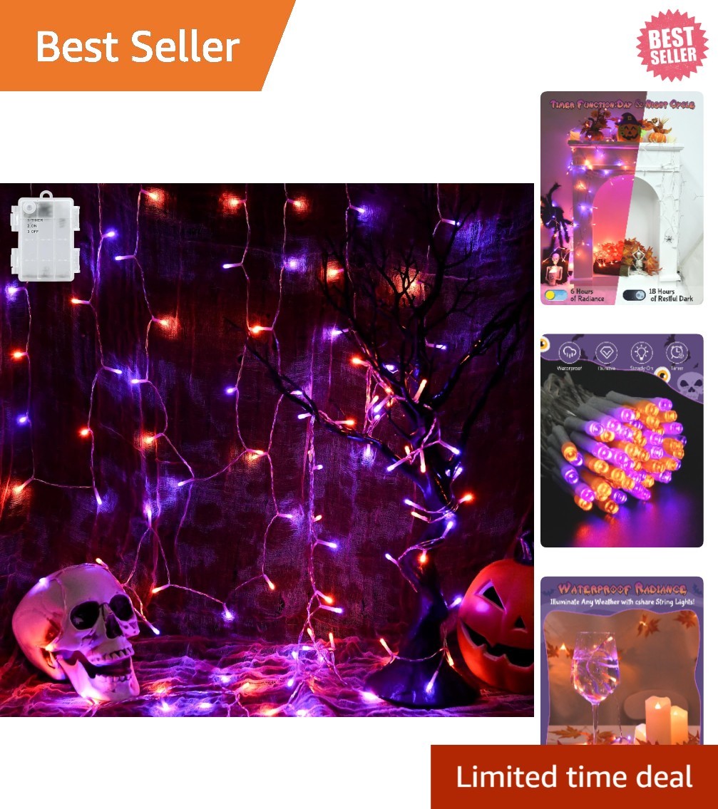 Battery Operated 30 LED Halloween String Lights with Timer - Waterproof Fun