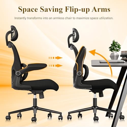 Ergonomic Office Chair, Comfy Mesh Desk Chair, High Dark Black Mesh Modern