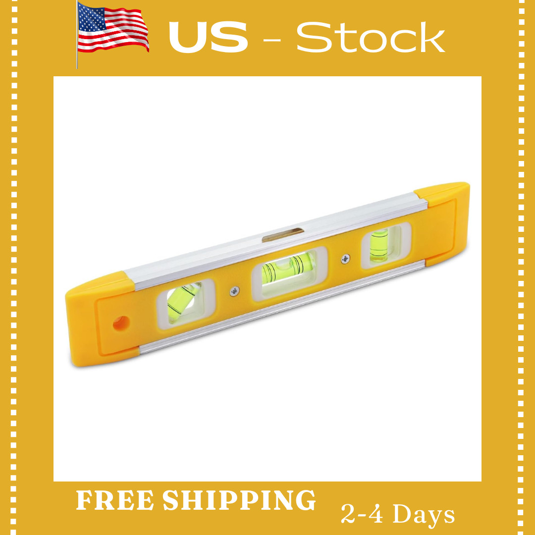 9 Inch (230 cm) Torpedo Level Magnetic, Small Leveling Tool with 3 Bubble