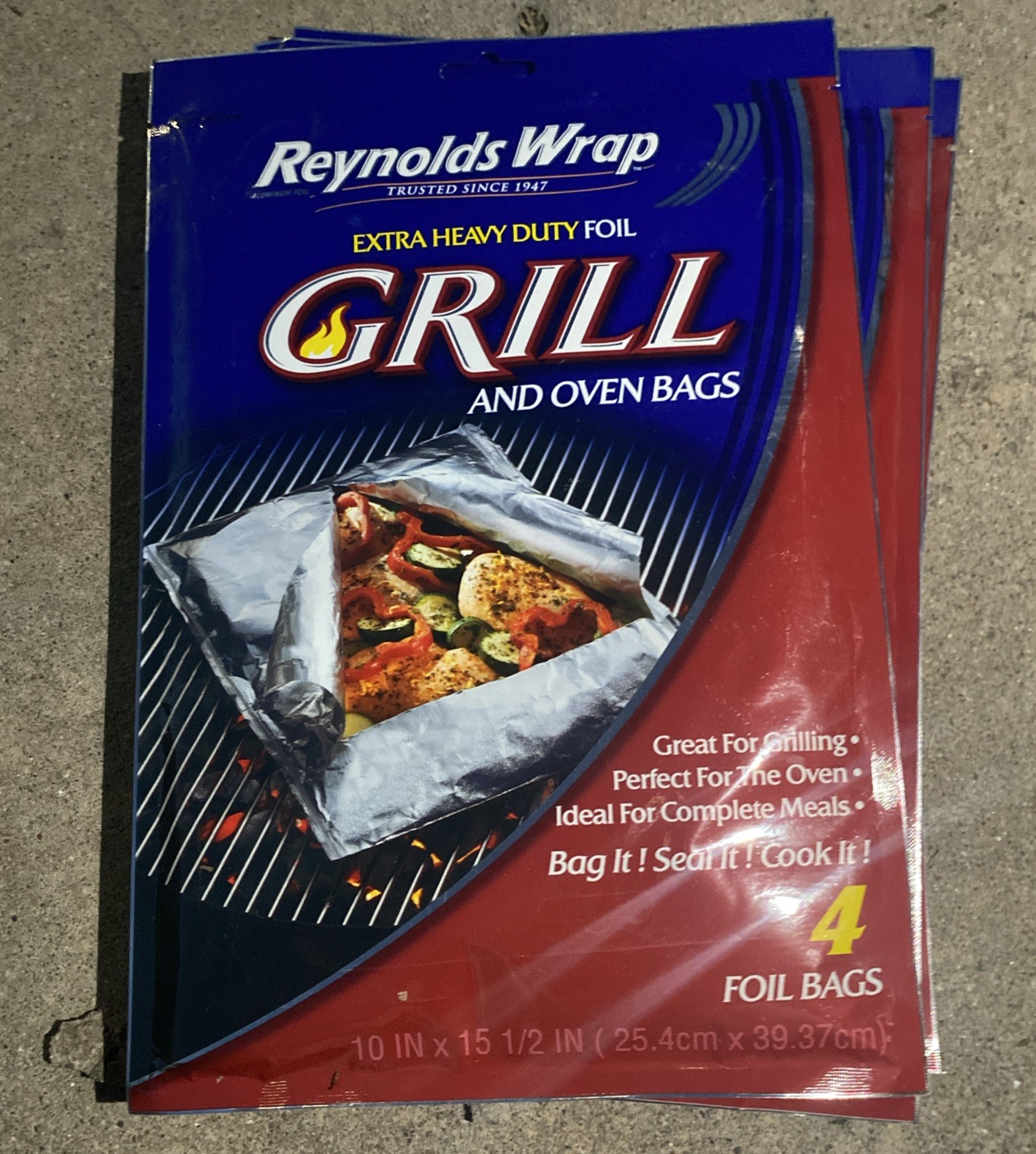 Reynolds Wrap Extra Heavy Duty Foil Grill and Oven Bags 4 in pack Sealed NOS