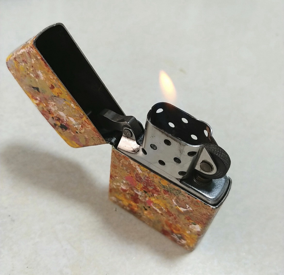 Zippo Oil Lighter, Multi-Color Custom, 2003